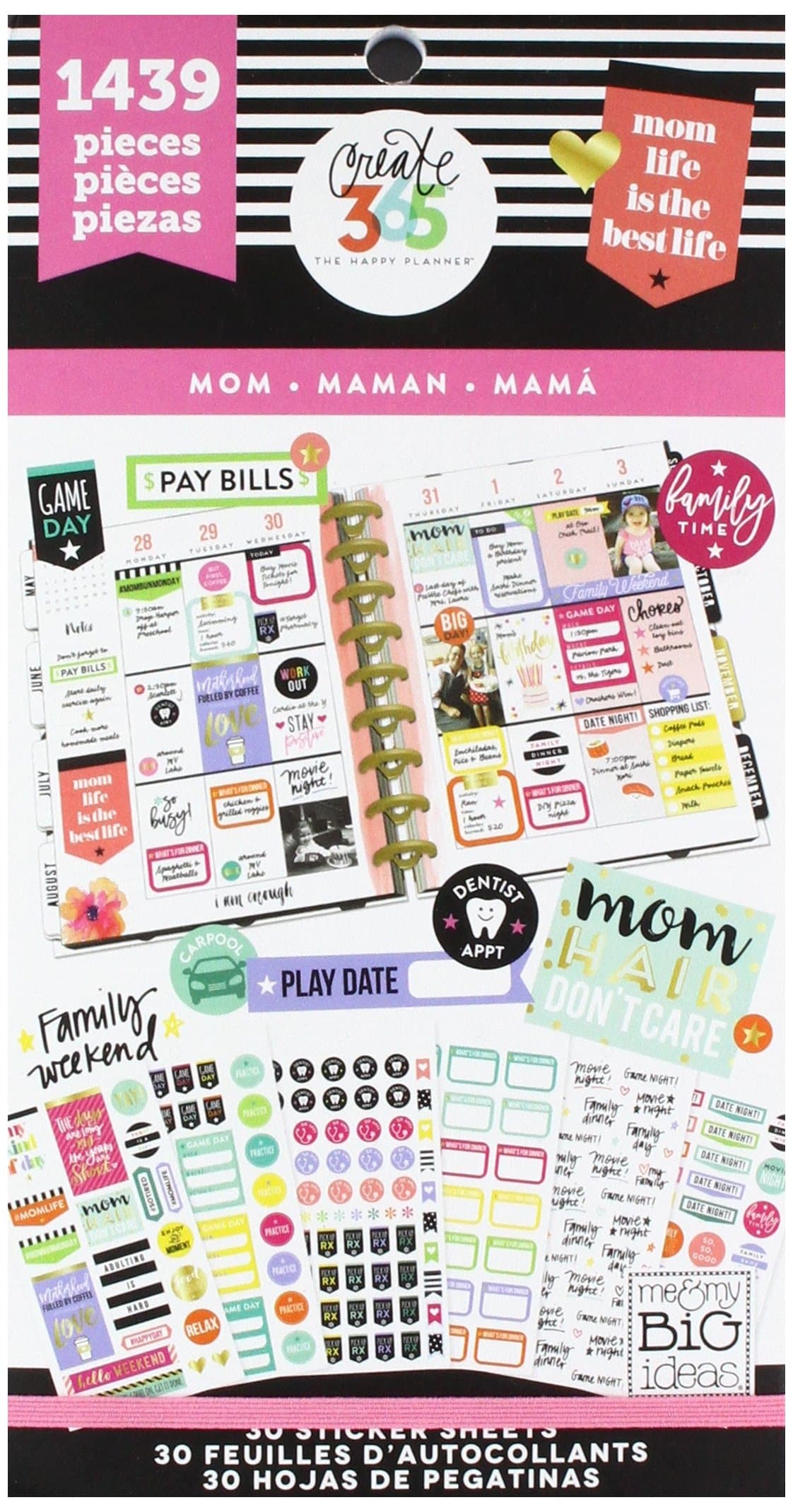 Me & My Big Ideas Mom Life Stickers, Multi-Colour