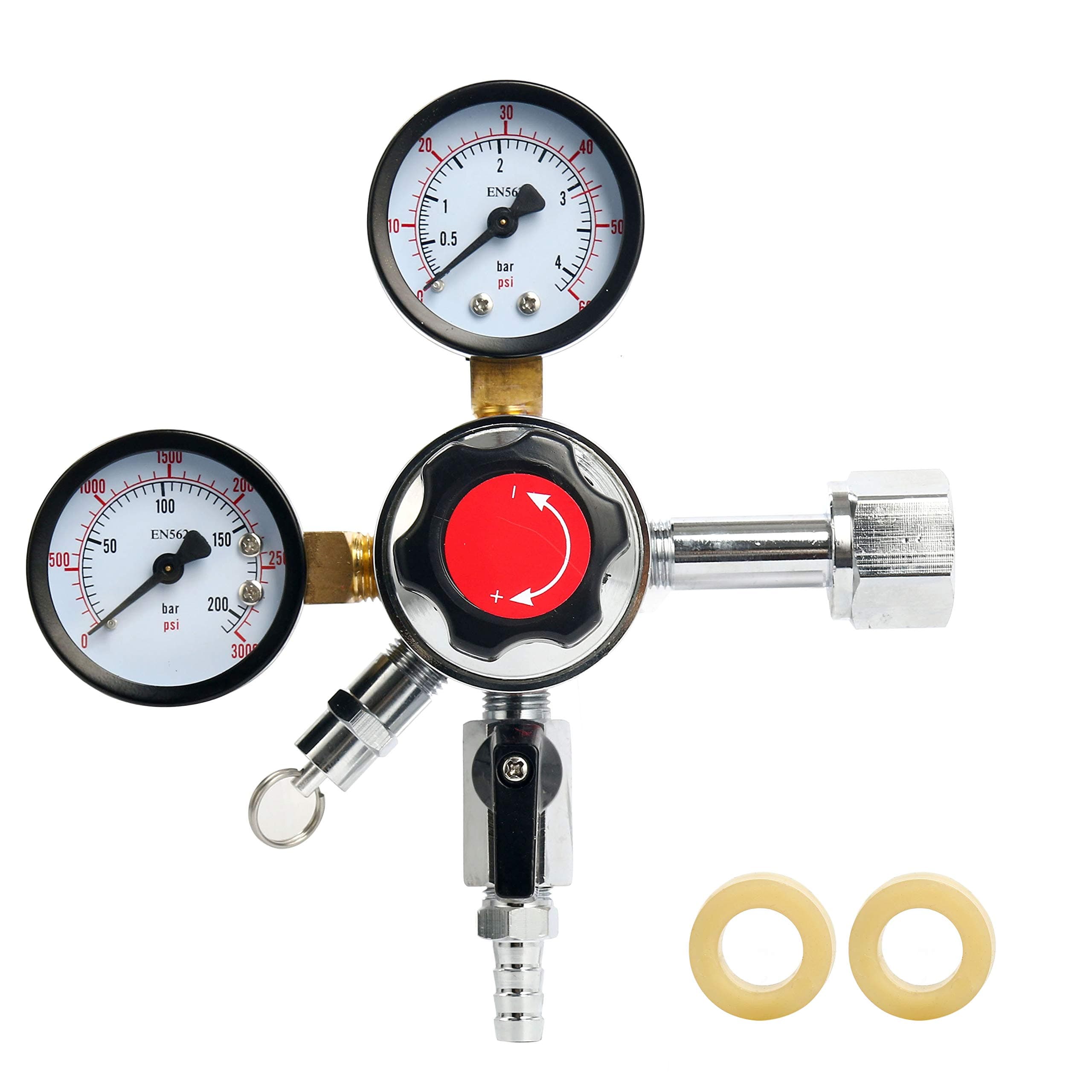 YaeBrew Dual Gauge Co2 Draft Beer Dispensing Regulator, Chrome Plated Brass CGA-320