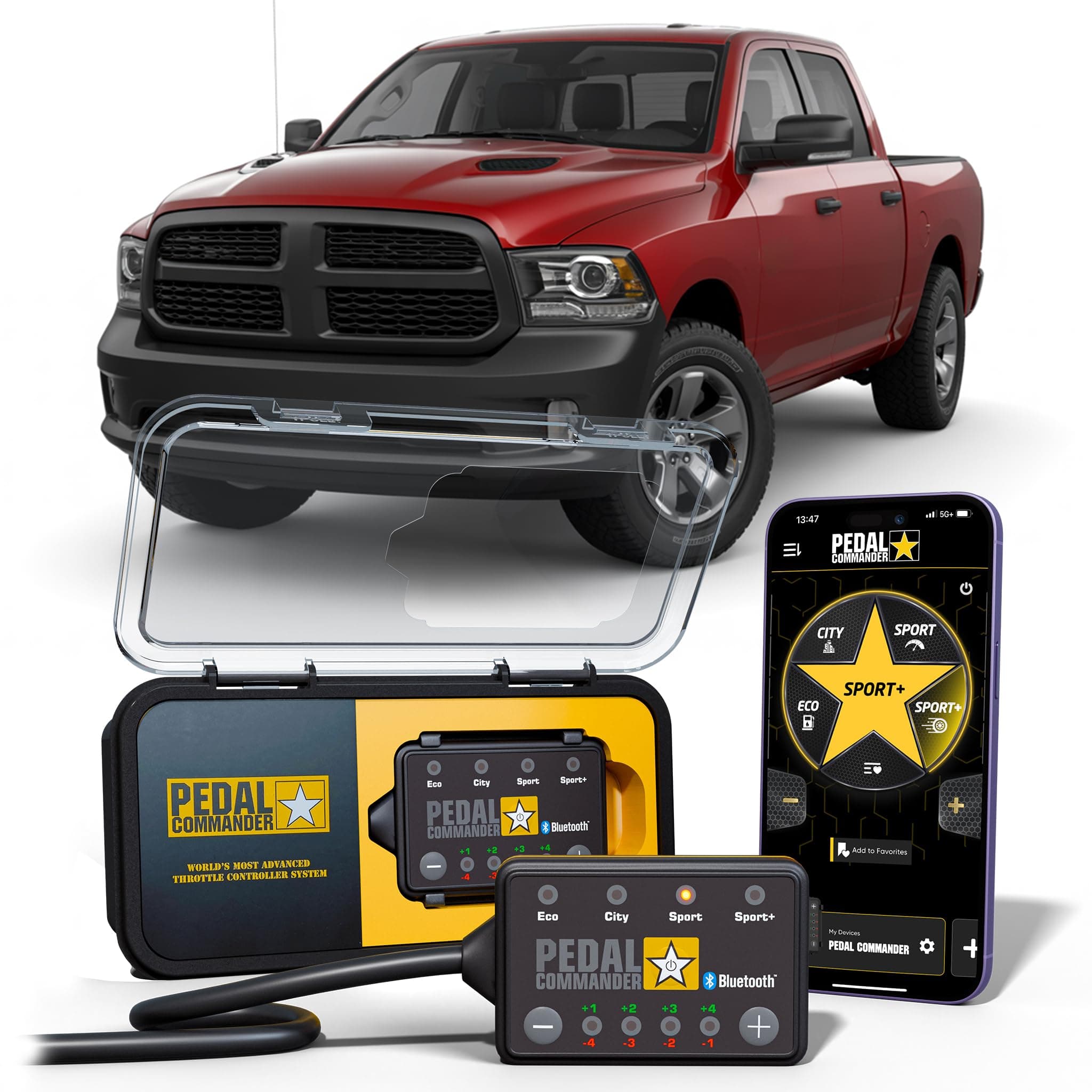 for Dodge Ram Truck 2007-2018 Throttle Response Controller Gas & Diesel (Not Compatible w/ 2011-2014 HO) - Plug-and-Play Upgrade, App Control and Anti-Theft, Ram Truck Accessories