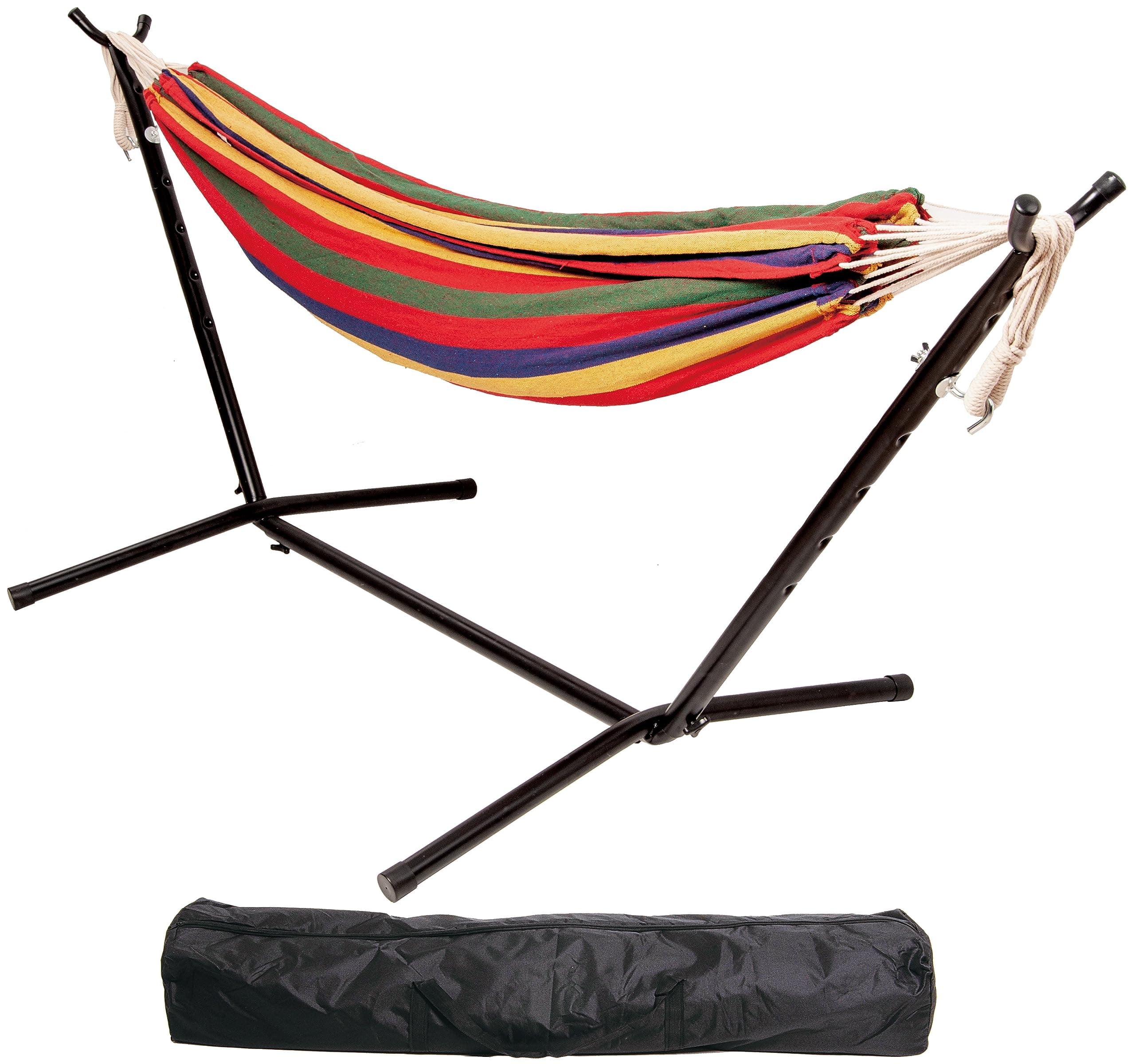 Double Hammock with Space Saving Steel Stand and Portable Carrying Case, 450-Pound Capacity, Sunrose