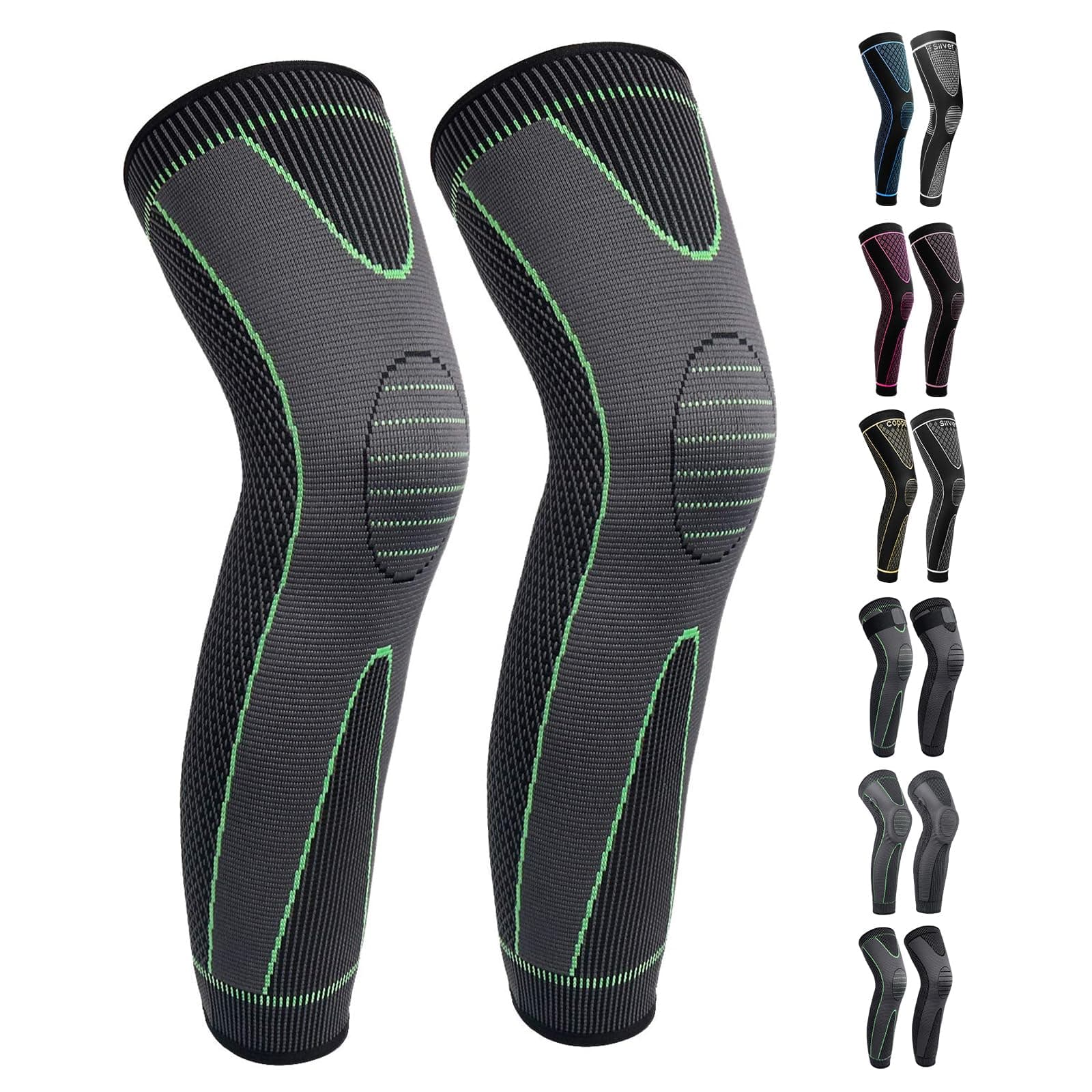 Full Leg Sleeves Long Compression Leg Sleeve Knee Sleeves Protect Leg, for Man Women Basketball, Arthritis Cycling Sport