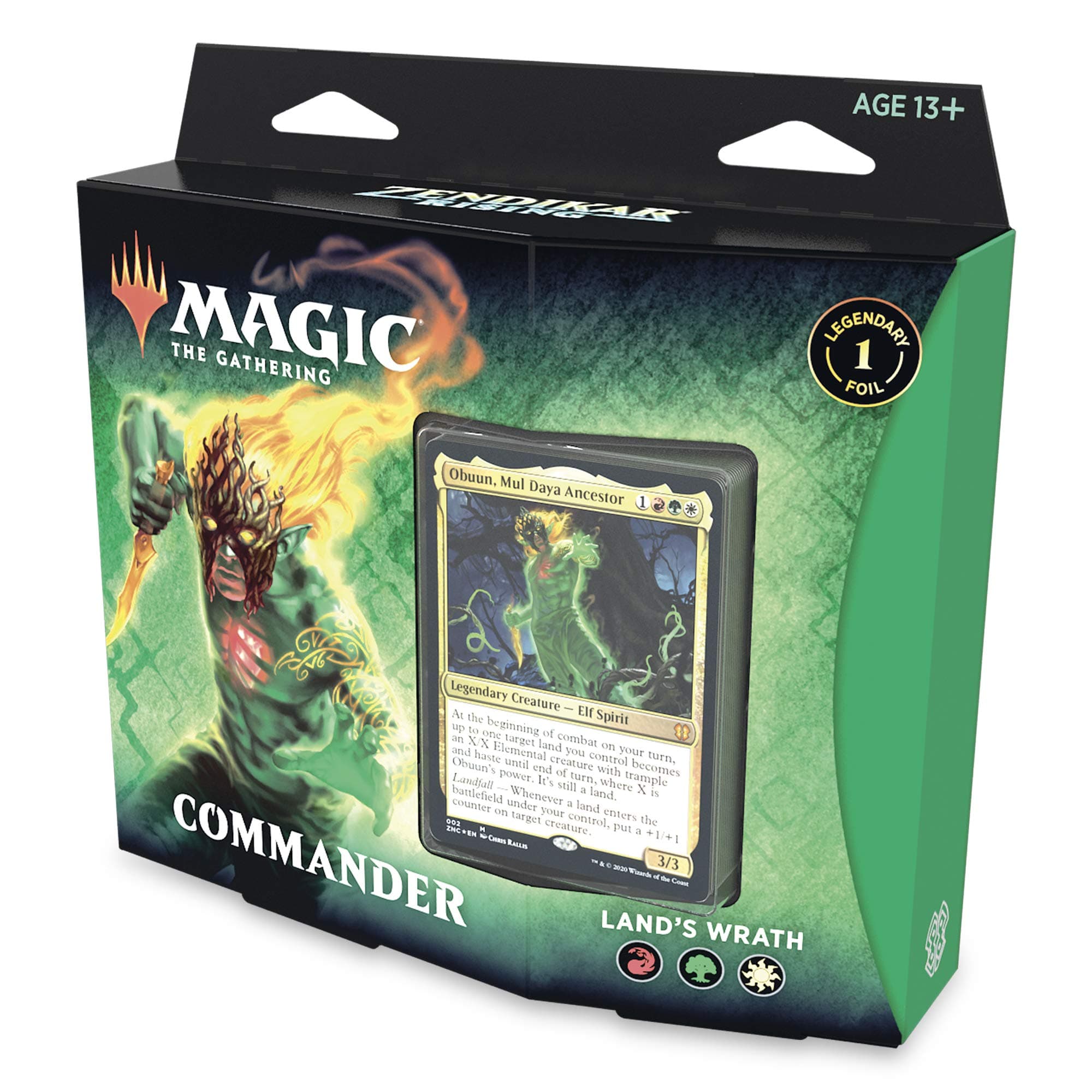 Zendikar Rising Commander Deck Land's Wrath | 100 Card Ready-to-Play Deck | 1 Foil Commander | Red-Green-White