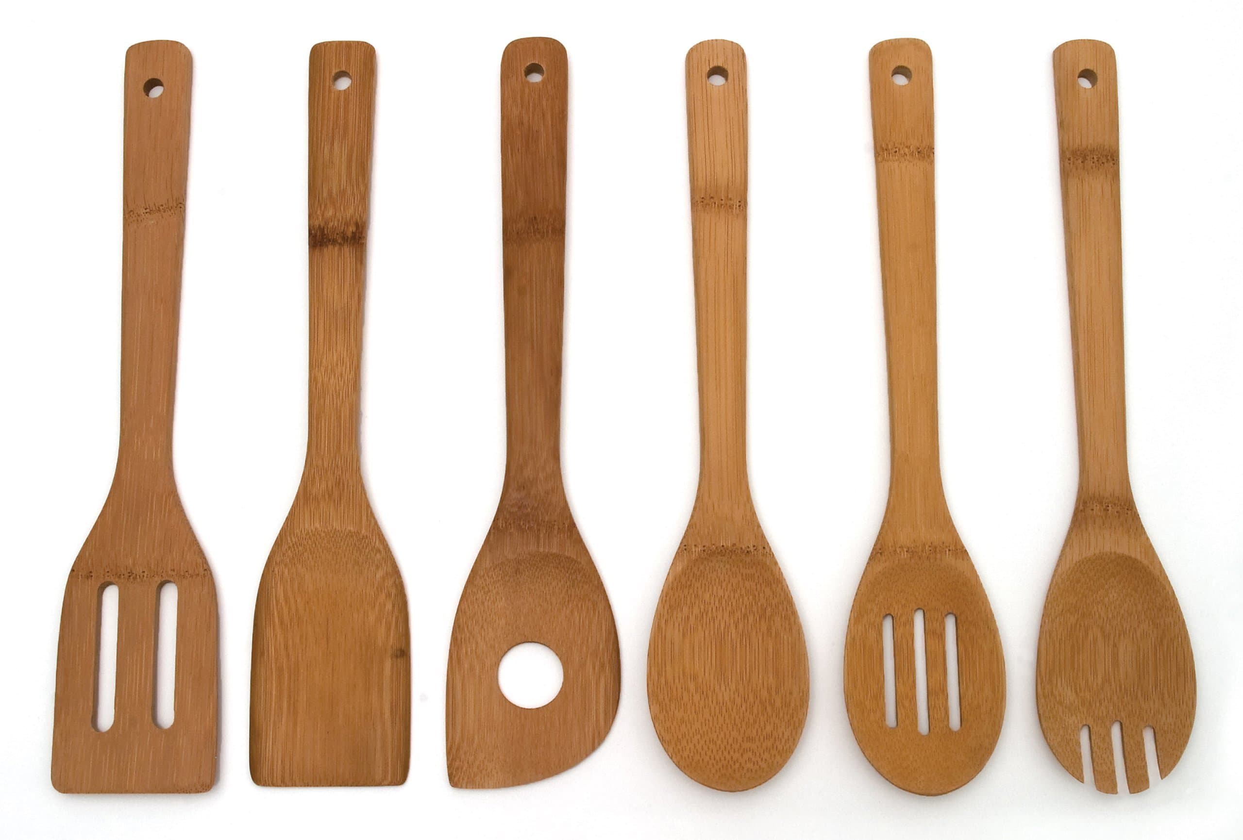 Lipper International826 Bamboo Wood Kitchen Tools in Mesh Bag, 6-Piece Set