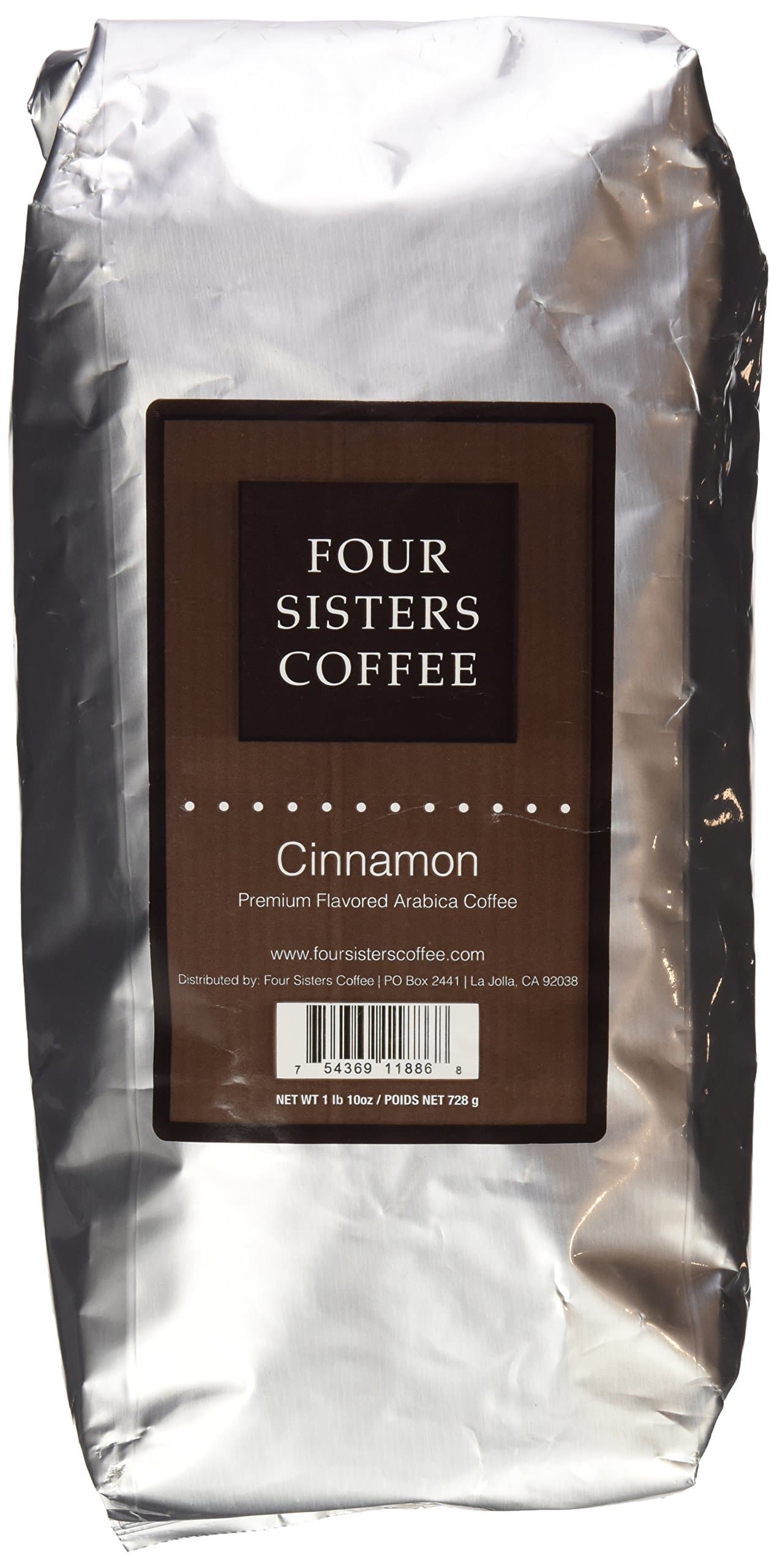 Four Sisters Cinnamon Premium Flavored Arabica Coffee - 1 Lb, 10 Oz