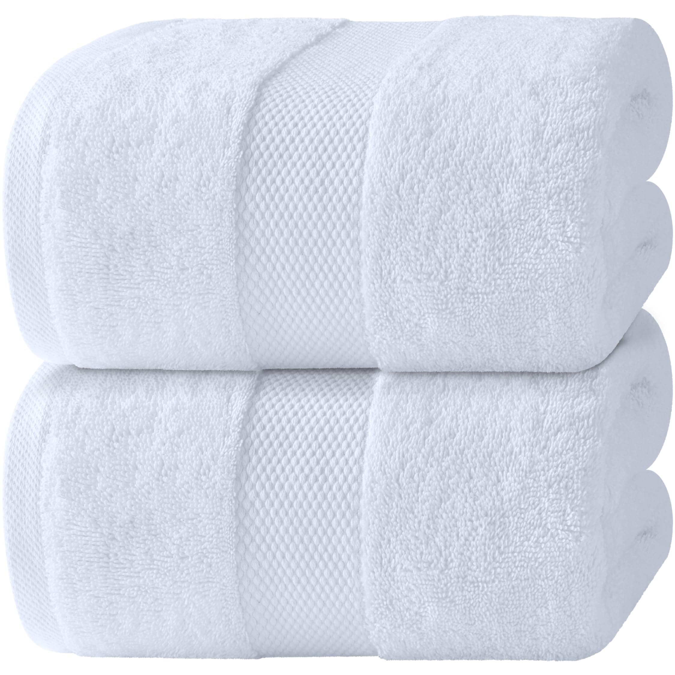 Luxury Bath Sheet Towels Extra Large | Highly Absorbent Hotel spa Collection | 35x70 Inch | 2 Pack (White)