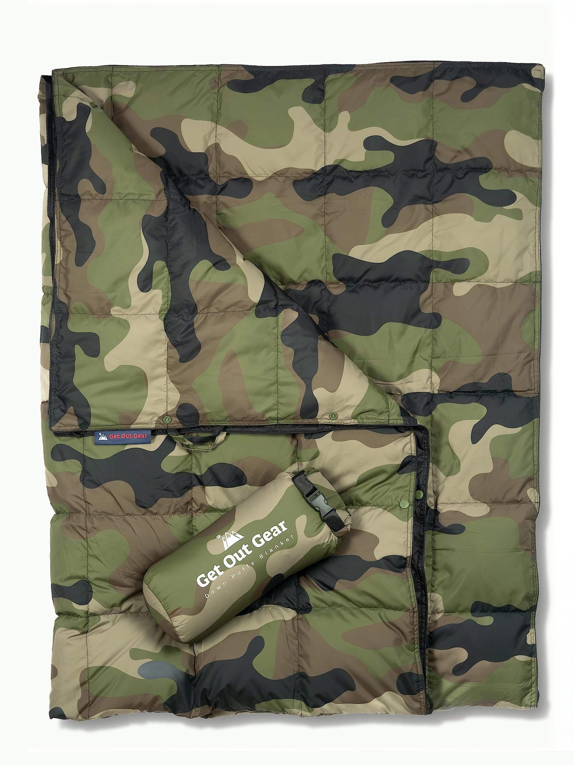 Down Camping Blanket, Padded, Foldable, Lightweight and Warm for Travel, Stadium, Festivals, Beach or Hammock, 302 cm3/kg Filling Power, Water Resistant Duvet for Backpack Travel