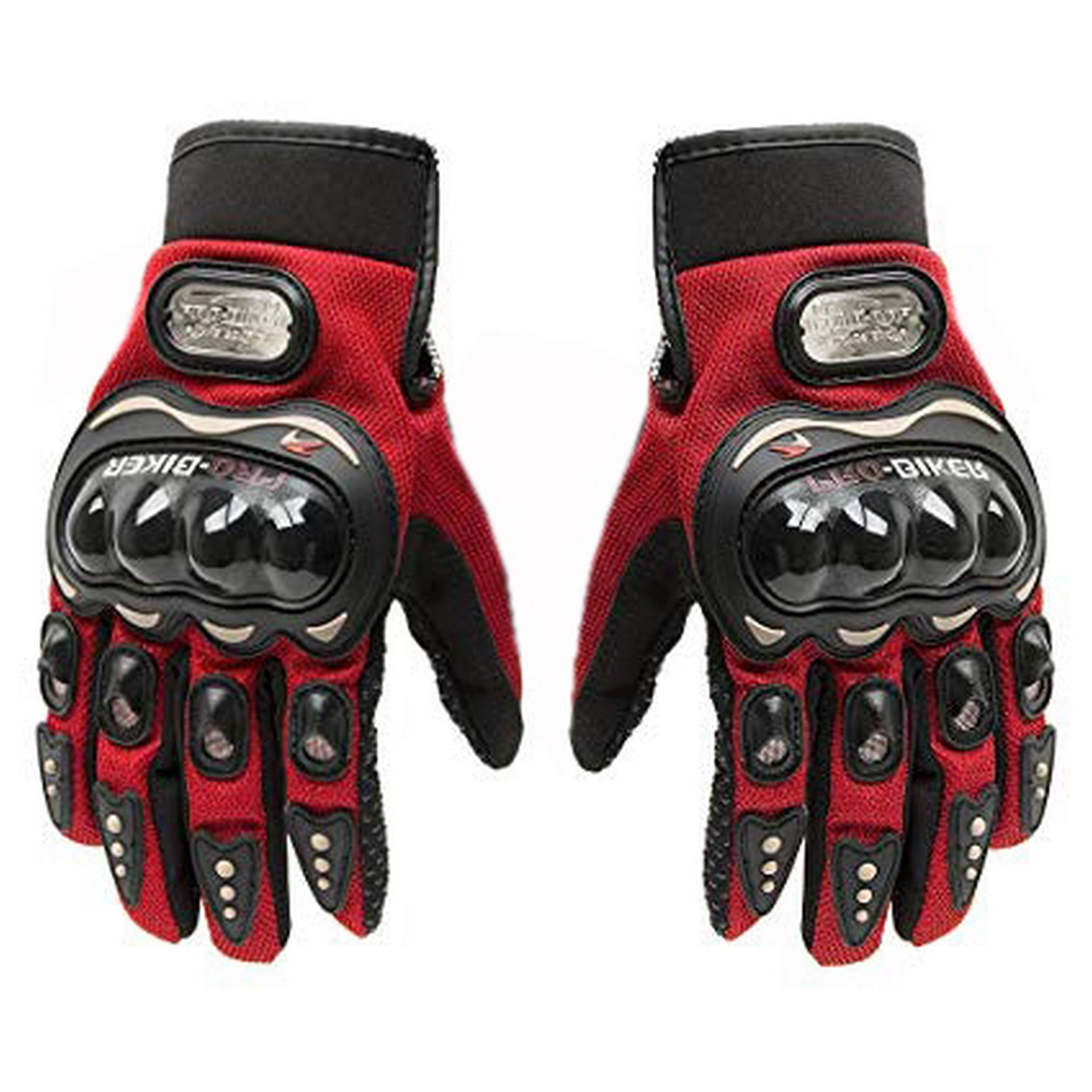 Probiker Full Finger Gloves for Bikers (Red, L, Plastics/Rubber, Cycling)