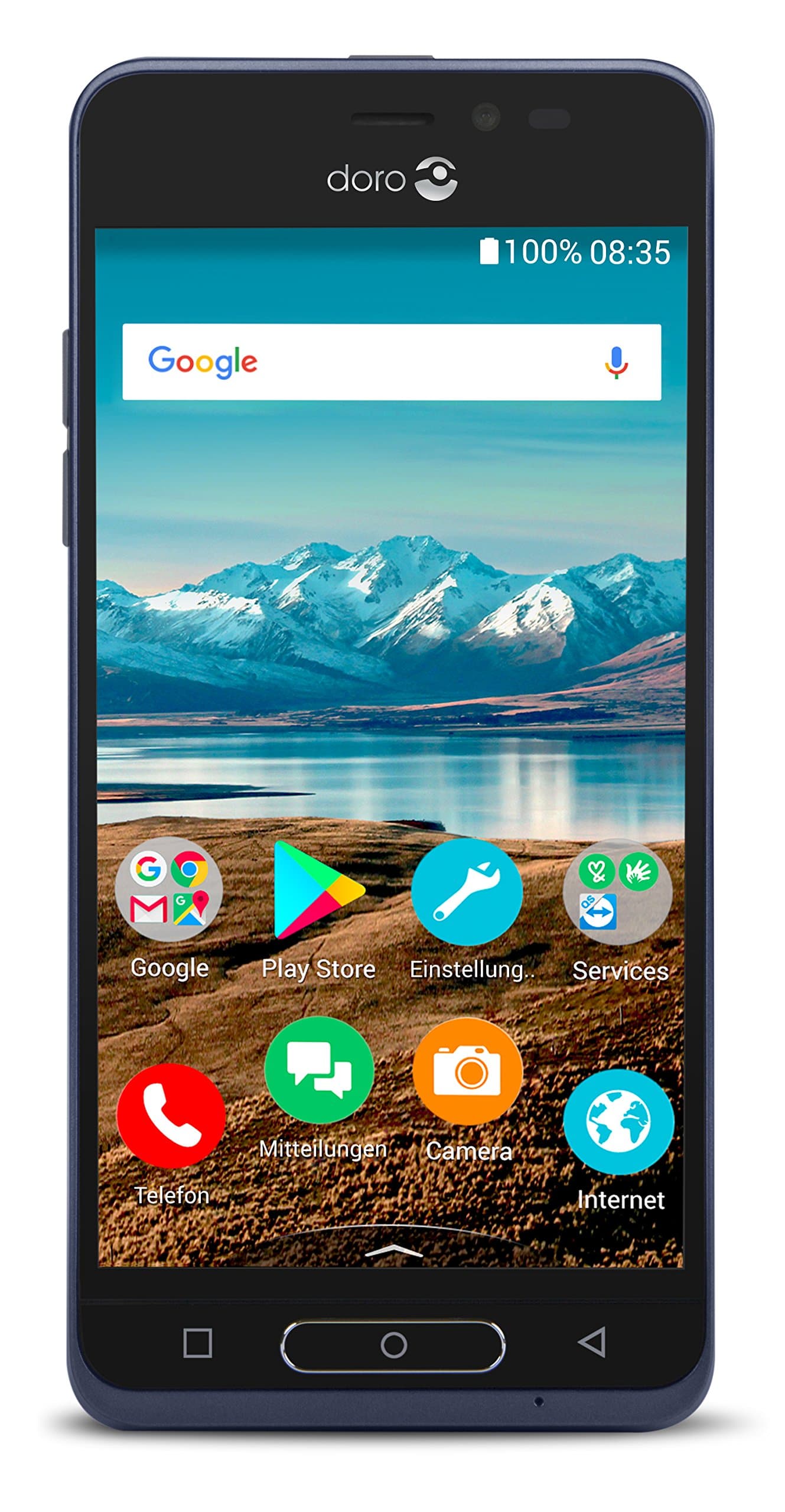 Doro 8035 5" Single SIM 4G 2GB 16GB 2500mAh Blue 8035, 12.7 cm (5"), 2 GB, 16 GB, 5 MP, Android 7.1, Blue