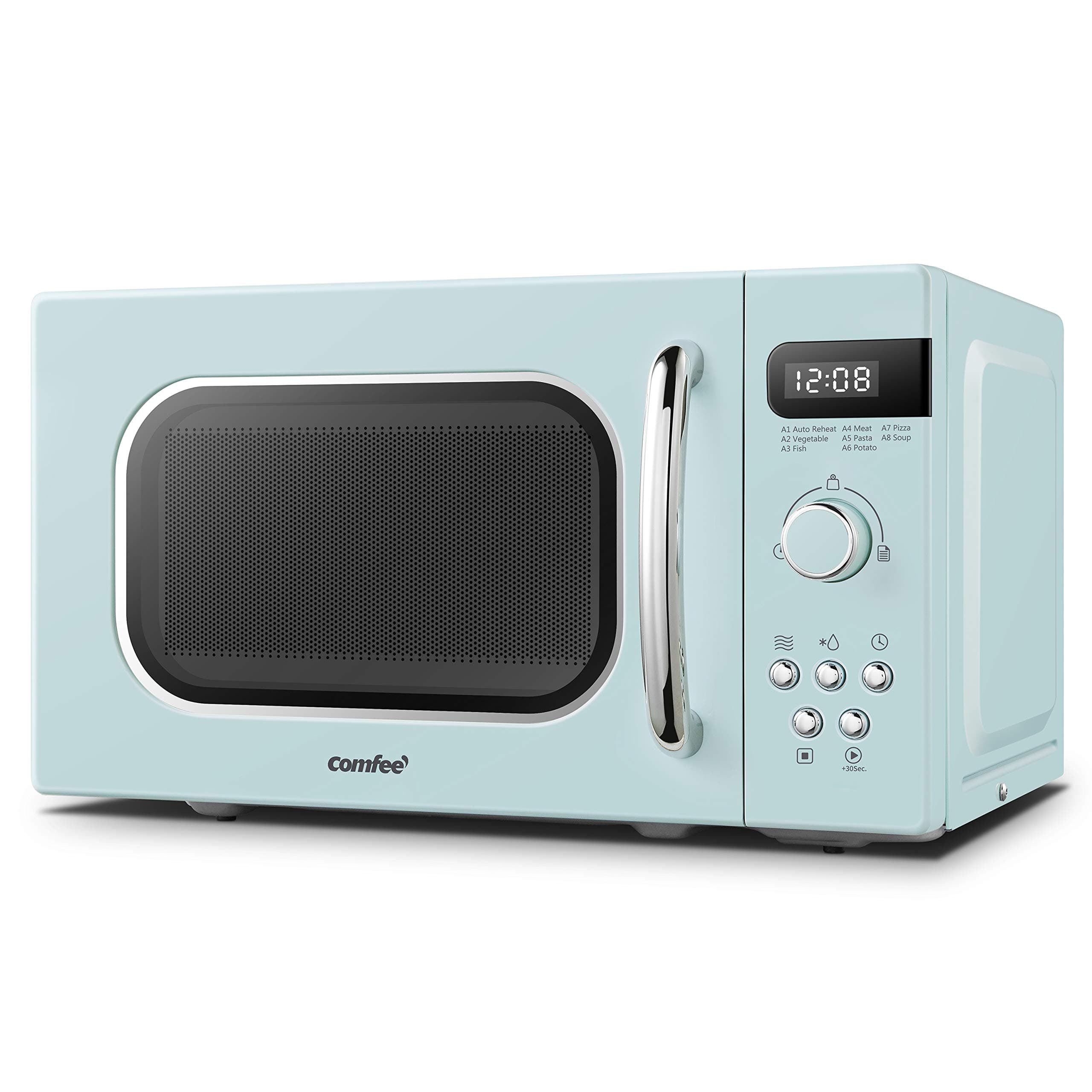 Retro Style 800w 20L Microwave Oven with 8 Auto Menus, 5 Cooking Power Levels, and Express Cook Button - Mint Green -CM-M202RAF(GN)