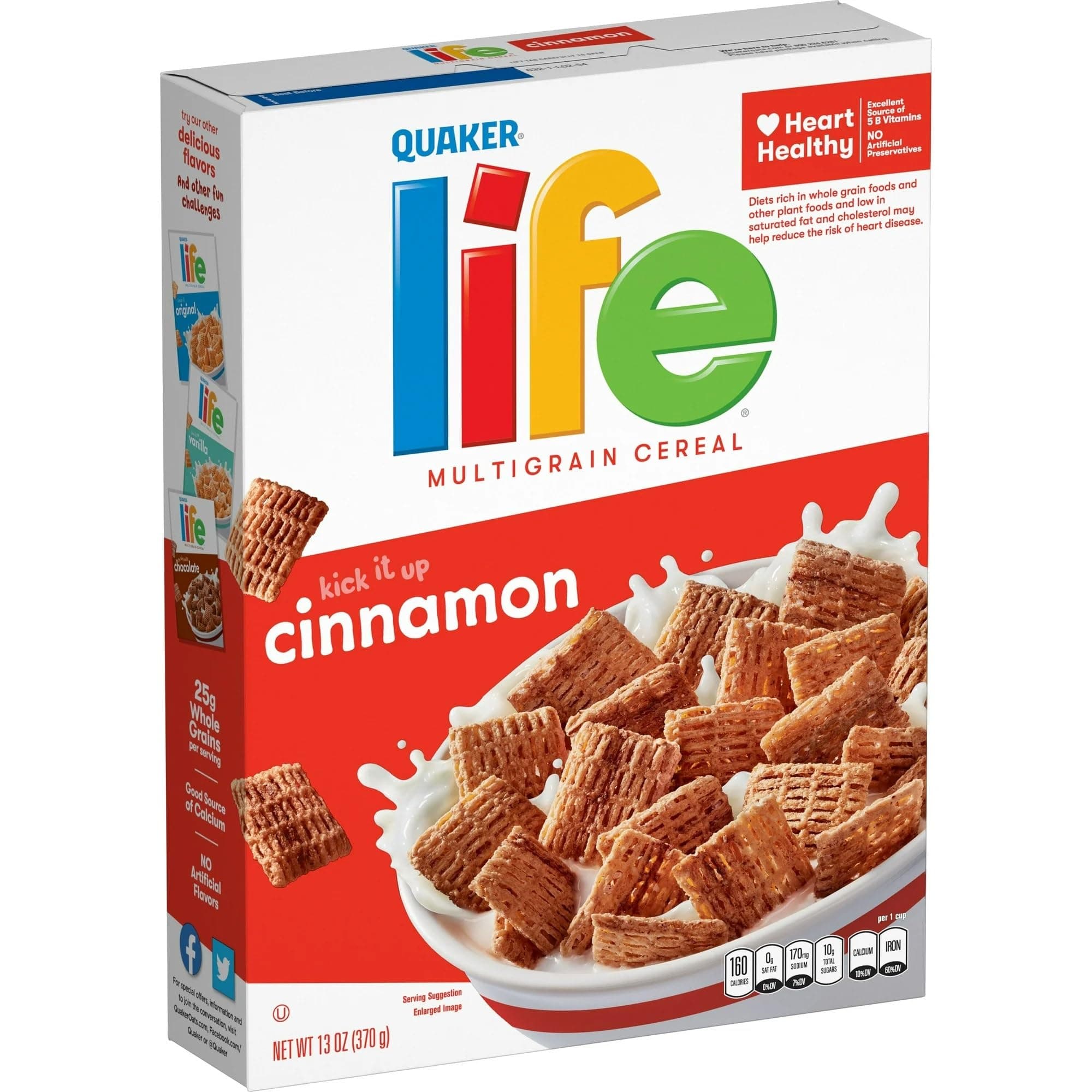 Life Breakfast Cereal, Cinnamon, 13 Ounce (Pack of 3)