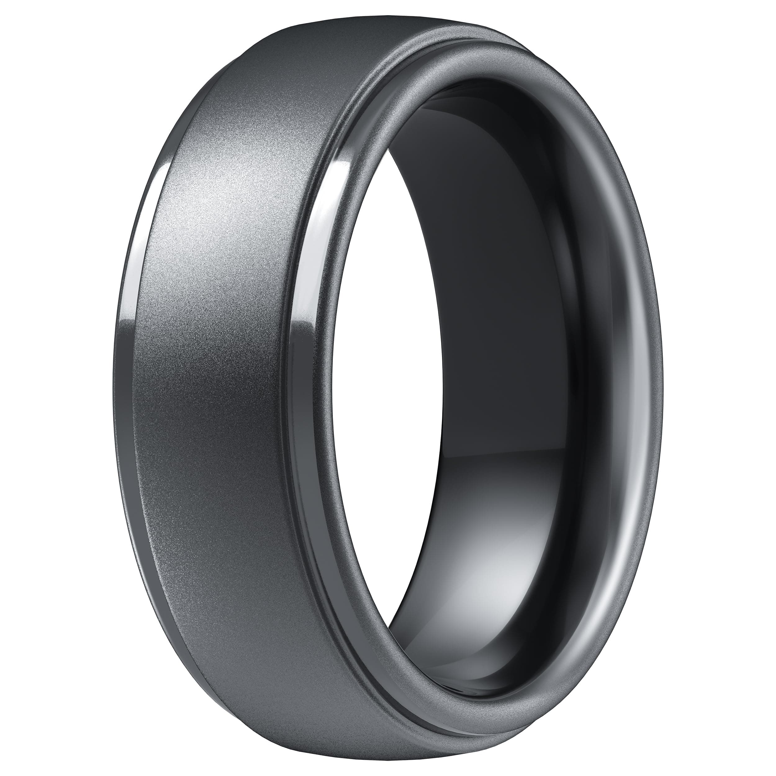 Silicone Rings for Men - 7 Rings / 4 Rings / 1 Ring Step Edge Rubber Wedding Bands 10mm Wide - 2.5mm Thick