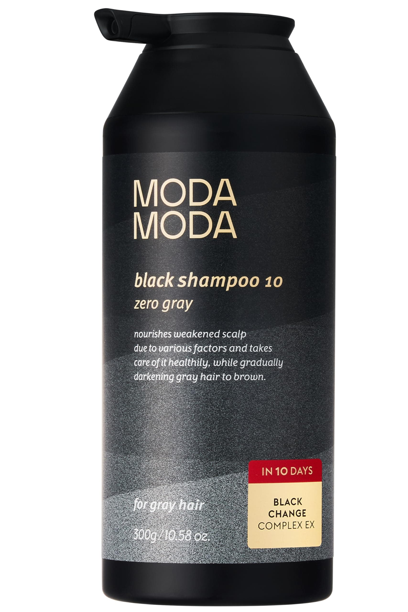 MODA MODA Zero Gray Black Hair Shampoo (10.58 Oz) | Natural Darkening Color for Hair & Scalp | Age-Defying, Volumizing Formula that Reduces Hair Breakage
