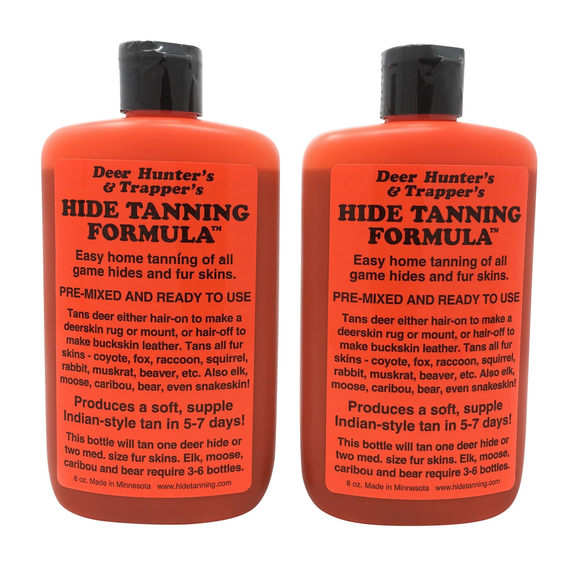 2-pk Trappers Hide and Fur Tanning Formula, Liquid, Natural-looking Tan Without Sun Exposure, All Skin Tones, Red