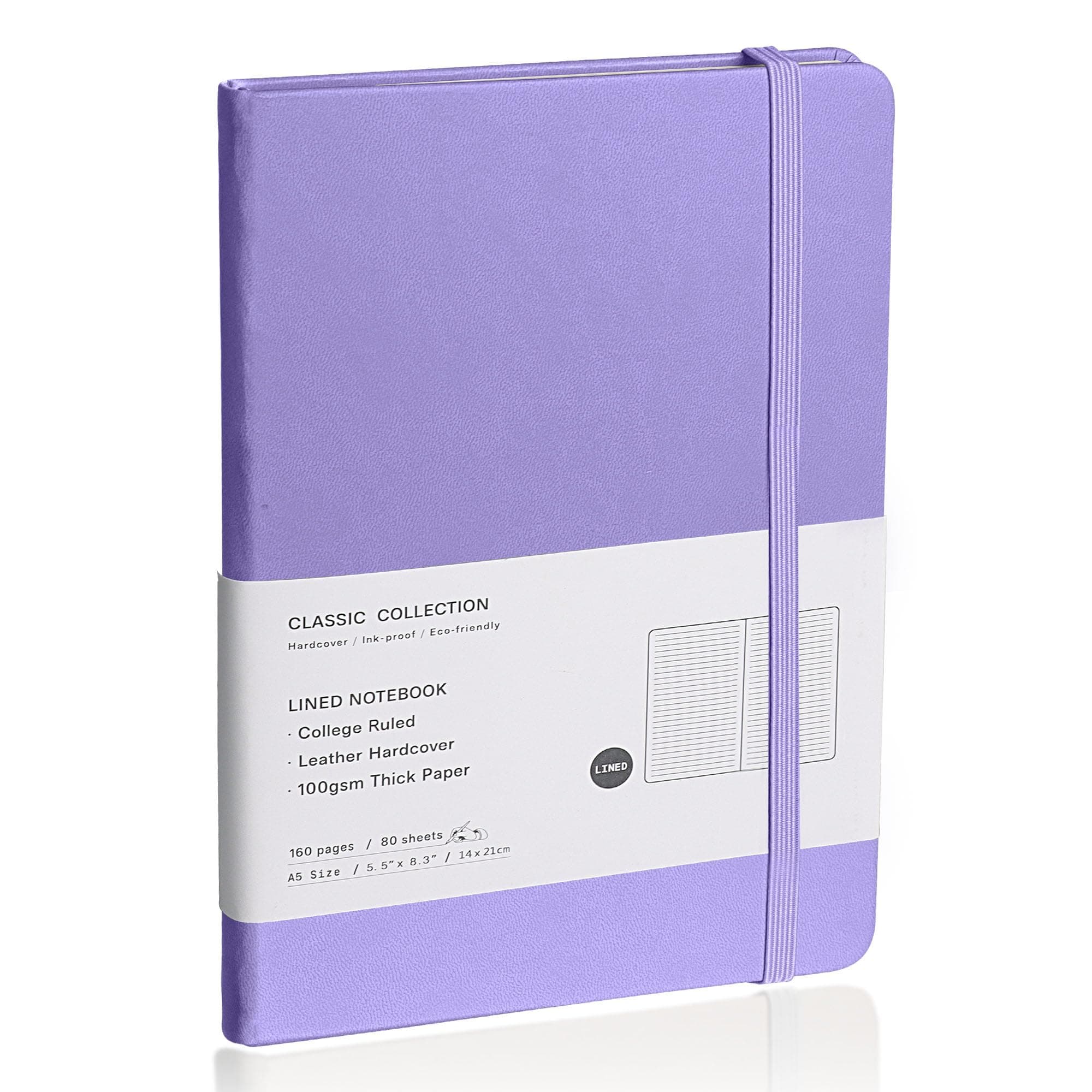 Lined Journal Notebook, (Mauve), 160 Pages, Medium 5.7 inches x 8 inches - 100 gsm Thick Paper, Hardcover