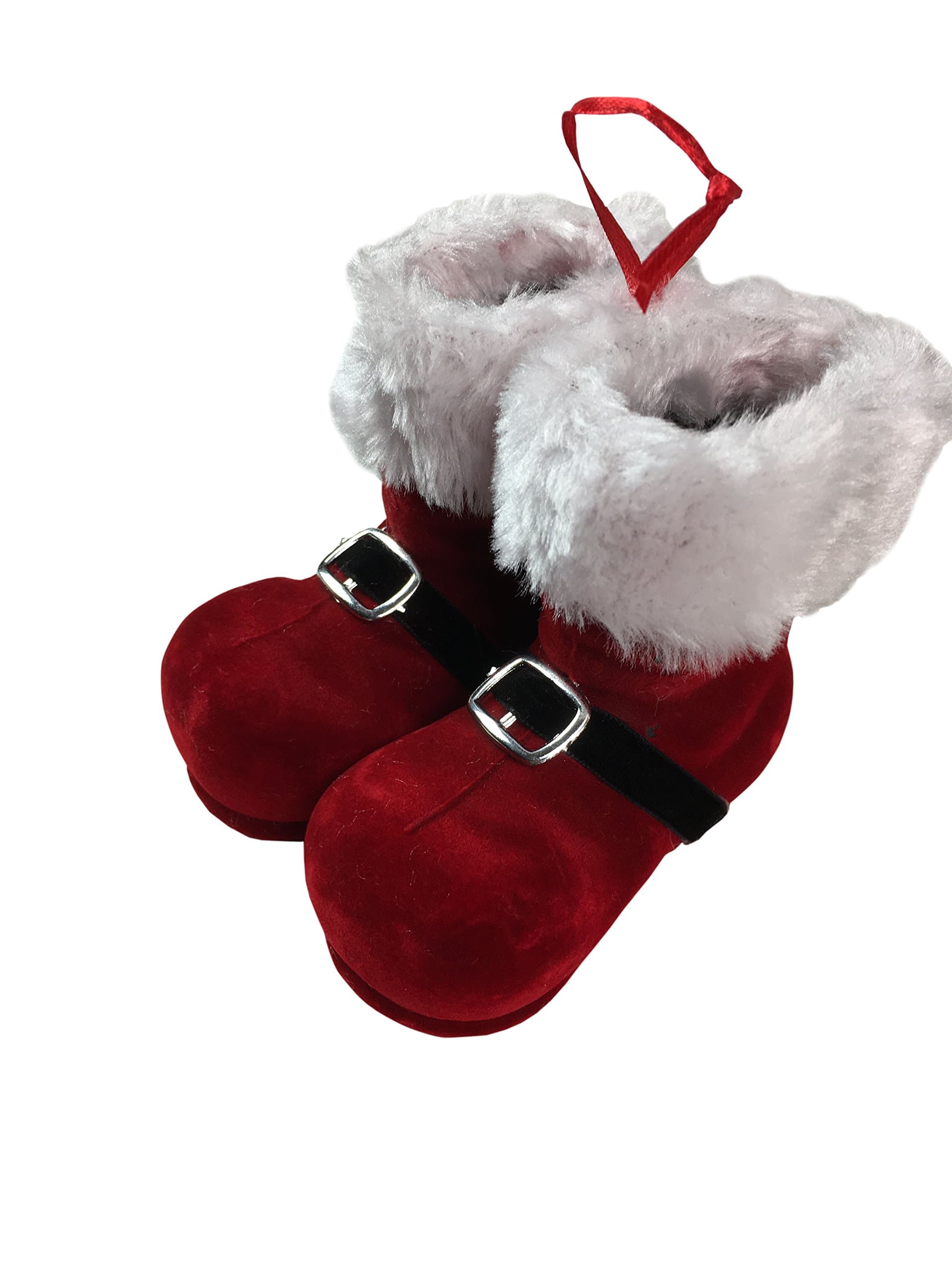 Santa Claus Red Boots Christmas Ornament