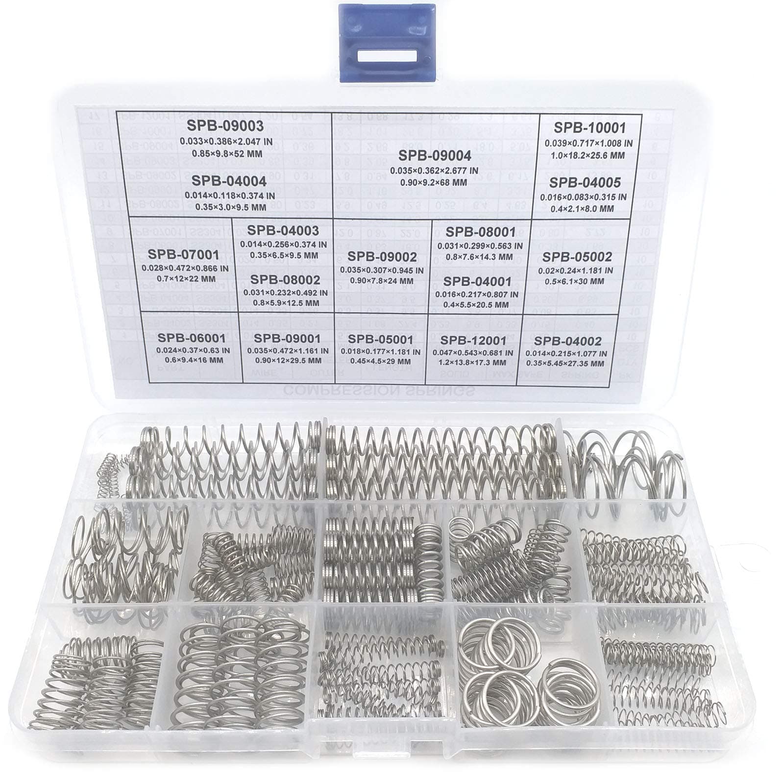 Compression Springs NEWST Spring Assortment Kit | Stainless Steel Springs | 17 Different Sizes 148 Piece Spring Assortment With Case