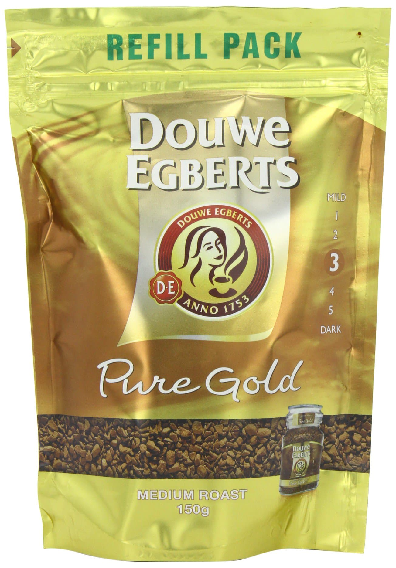Pure Gold Instant Coffee Refill 150 g (Pack of 3)