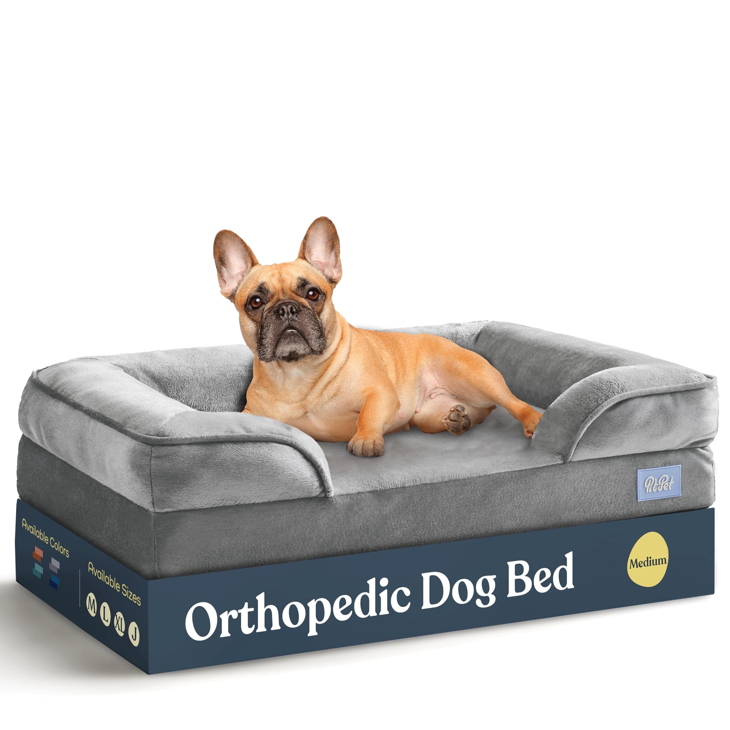 Orthopedic Sofa Dog Bed - Ultra Comfortable Dog Beds for Medium Dogs - Breathable & Waterproof Pet Bed- Egg Foam Sofa Bed with Extra Head and Neck Support - Removable Washable Cover & Nonslip Bottom