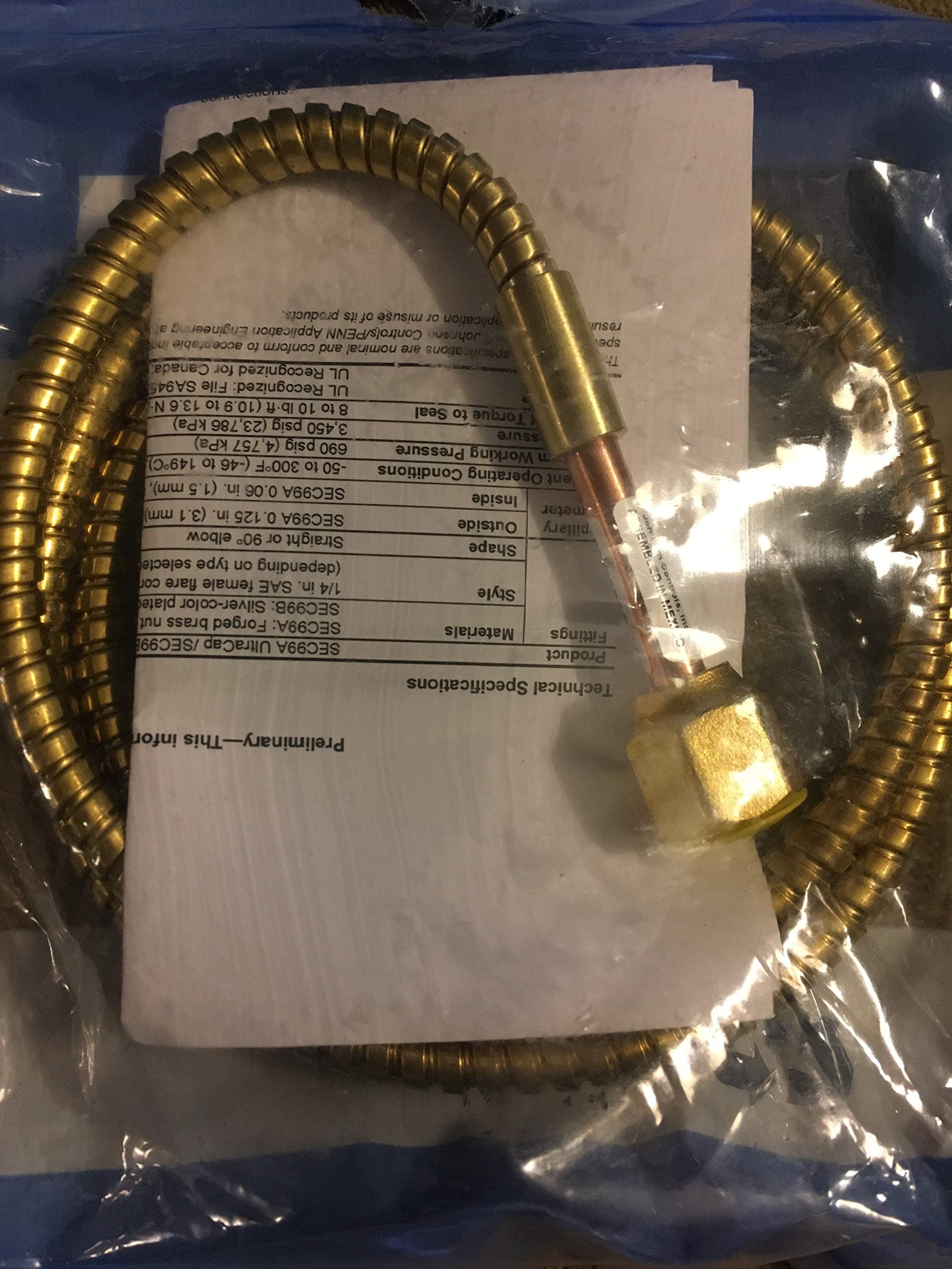 SEC99AB-36C Armored Capillary, 0.060" ID x 36" L