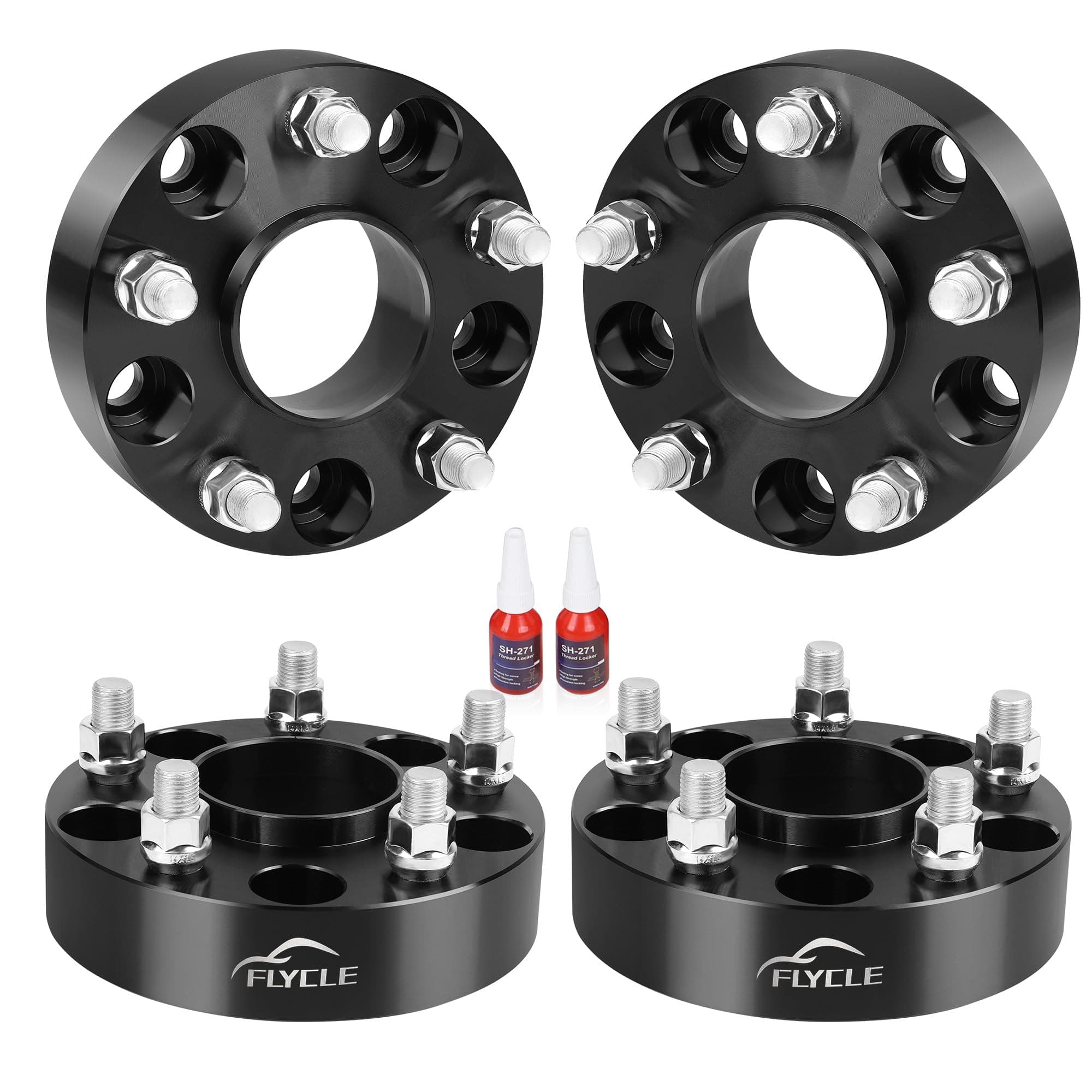 FLYCLE 1.5 inch 5x5 Hubcentric Wheel Spacers for 2018-2022 Wrangler JL/JLU,2011-2022 Grand Cherokee WK2,2011-2022 Durango,2019-2022 Gladiator JT,5x127mm Forged Spacer with 14x1.5 Studs & 71.5mm