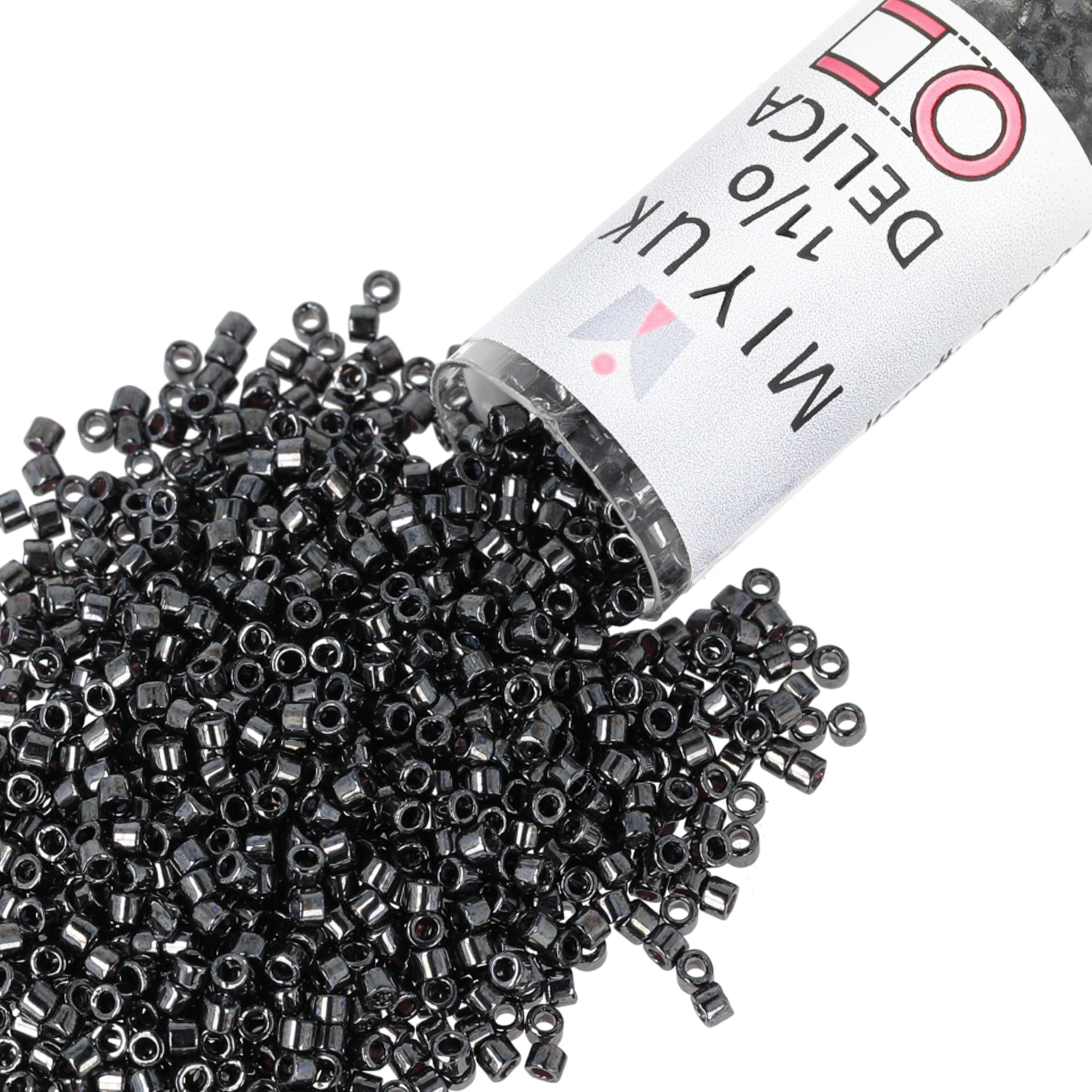 Delica Seed Beads – Size 11/0 (1.6 mm), DB0001, Gunmetal, 7.2 g, Approx. 1440 Beads, Made in Japan