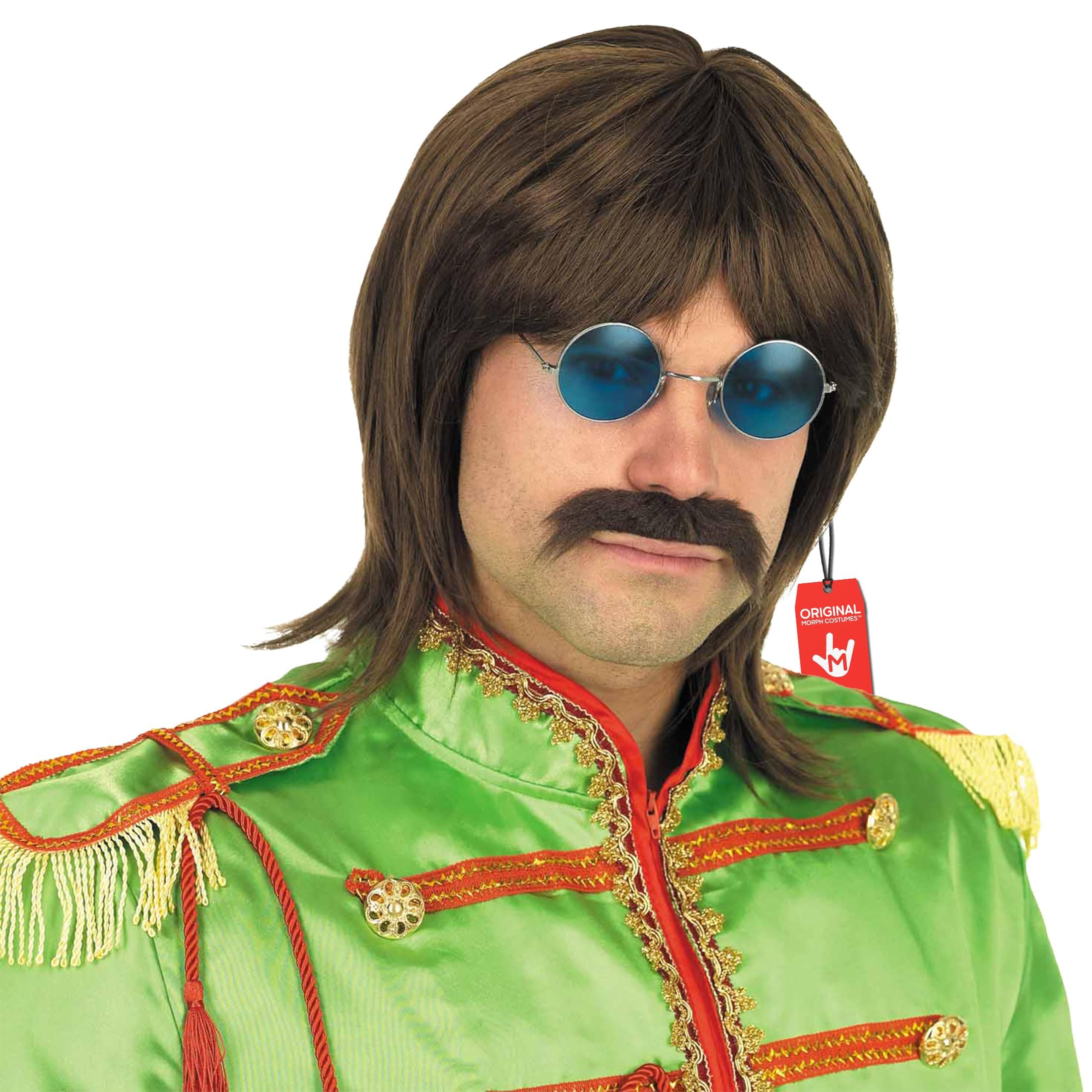 Fun Shack Psychedelic Pop Hippy Wigs for Men, 70s and 60s Rock Costumes, Britpop Style Costume Accessories, One Size