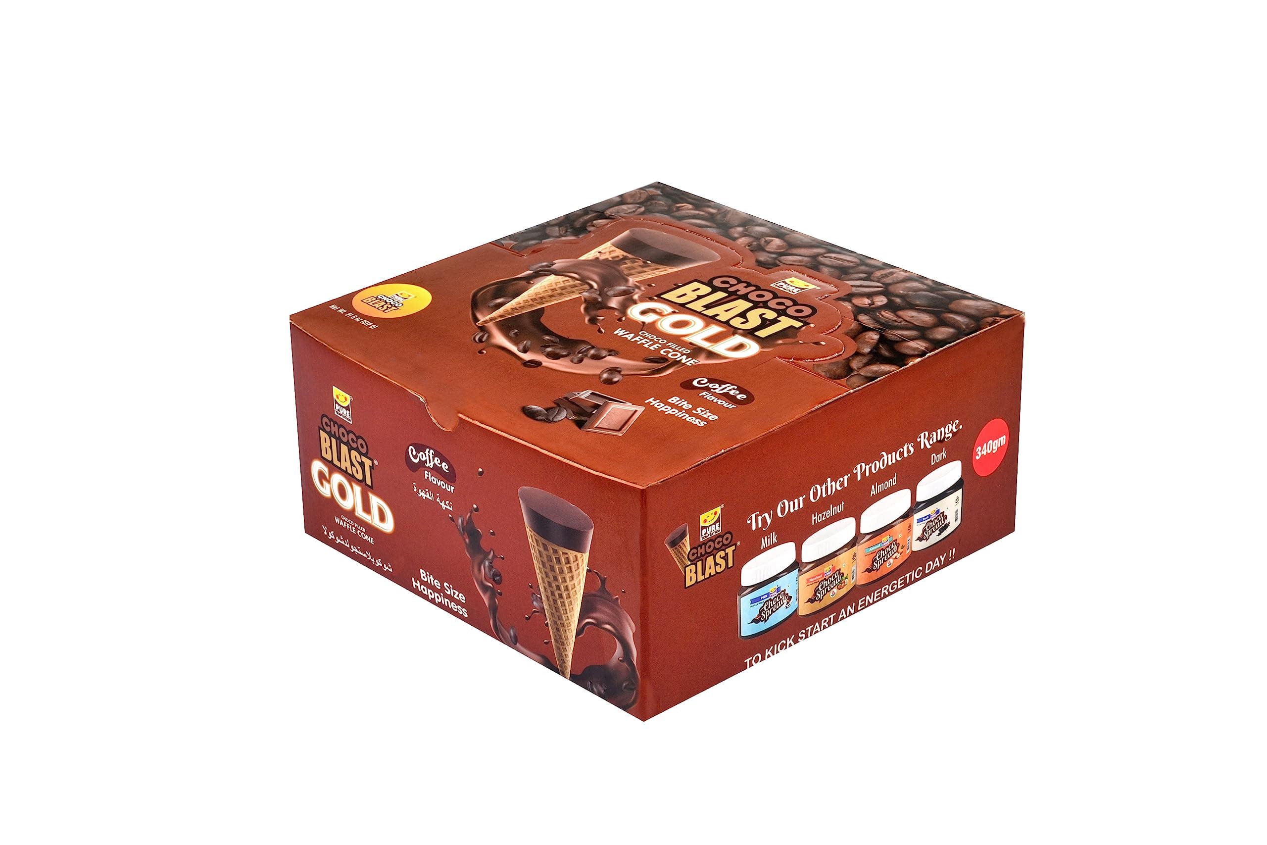 Pure Temptation® Chocolate Waffle Cone Candy (30 Pcs) – Premium Coffee-Flavoured Gift Pack – Choco Cone Treats for Coffee Lovers – Pack of 1
