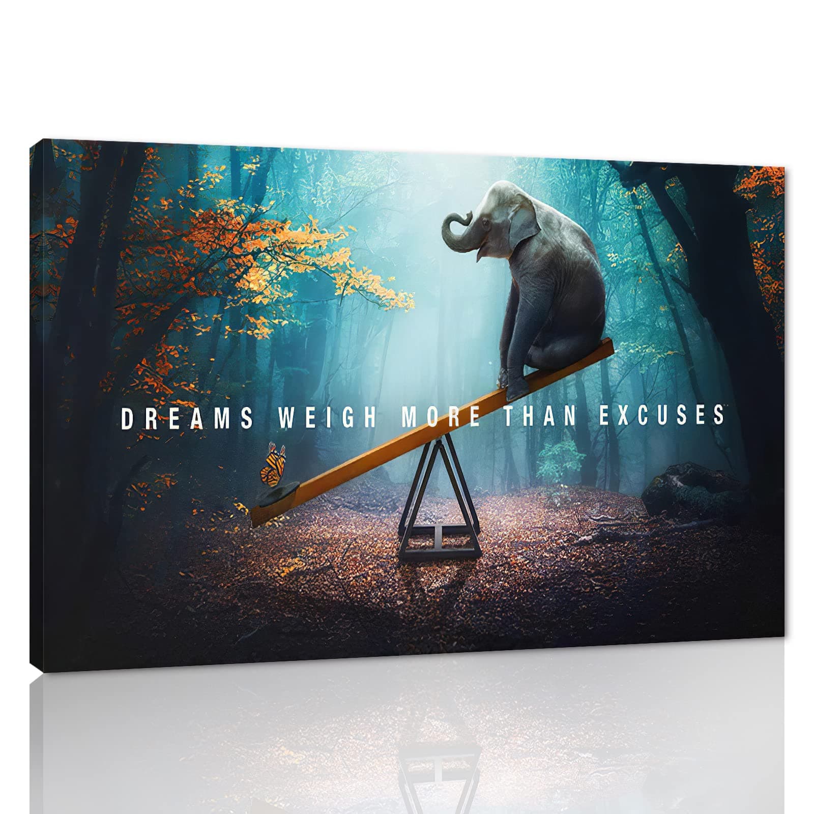 - Inspirational Wall Art for Office Quotes Theme Home Wall Decor Dreams Weigh More Than Excuses Animal Life Motivational Framed Artwork Decor Modern Gallery Wrap Hanging Poster-44 W x 28" H