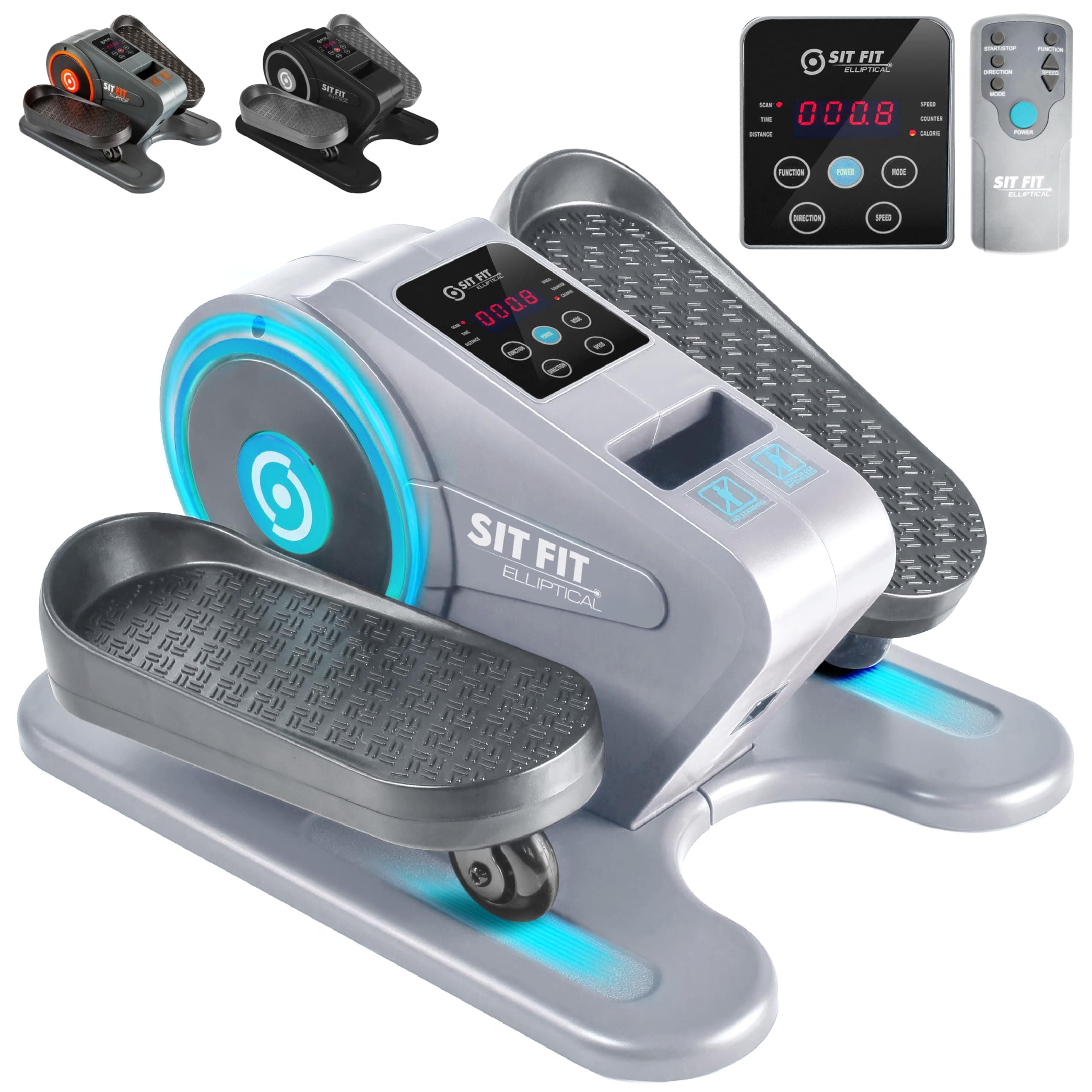 SITFIT Leg Exerciser While Sitting for Seniors, Under Desk Elliptical Machine, Leg Exercise Machine, Portable Motorized Pedal Exerciser with Remote Control, Fully Assembled for Rehabilitation