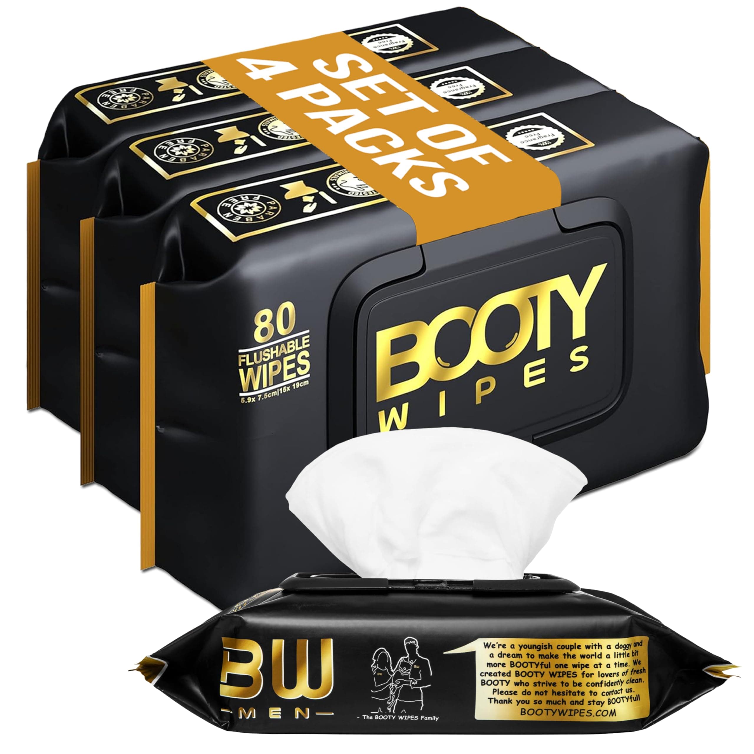 BOOTY WIPES for Men – HOME PACKS -320 Flushable Wipes