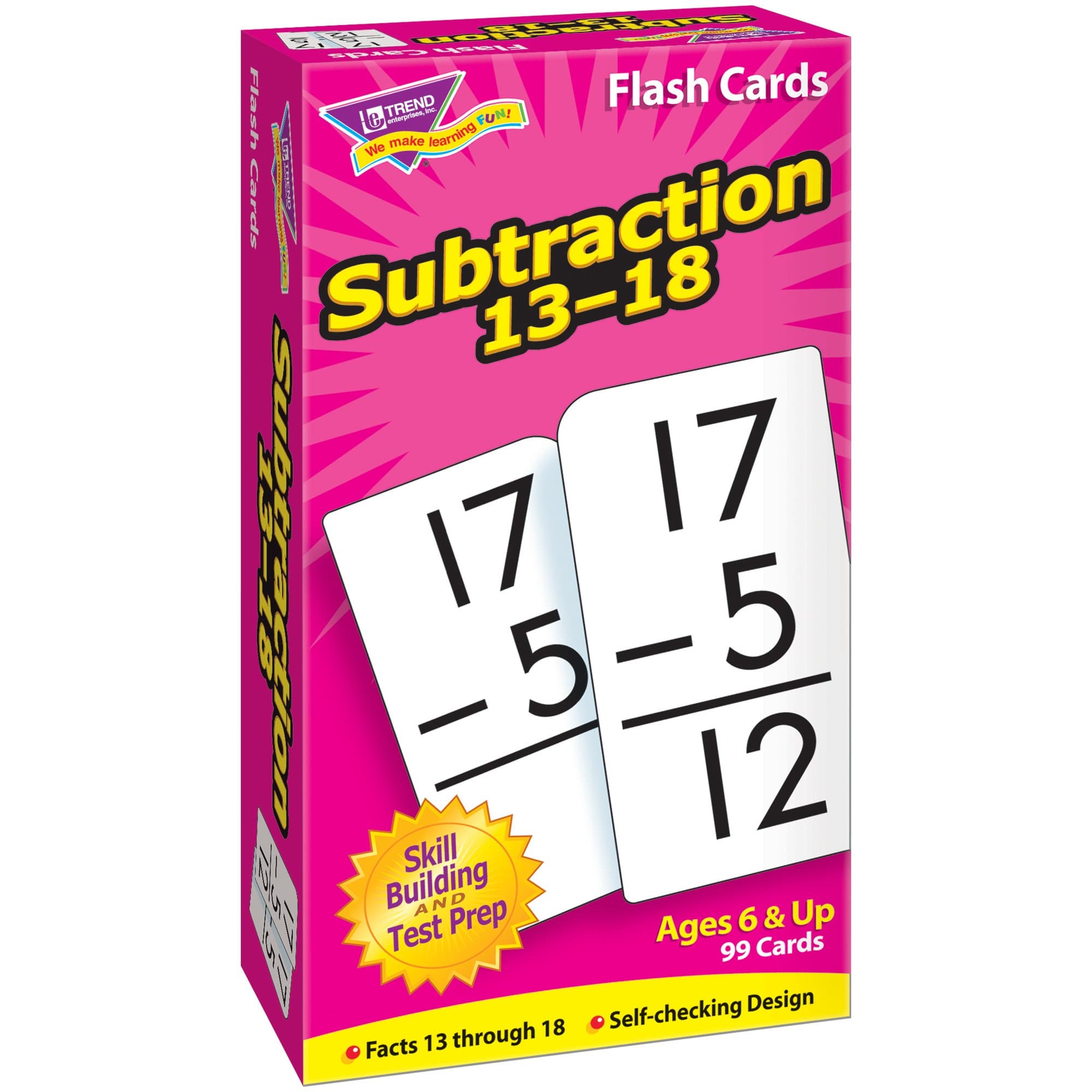 Trend Enterprises Skill Drill Subtraction 13-18 Flash Cards