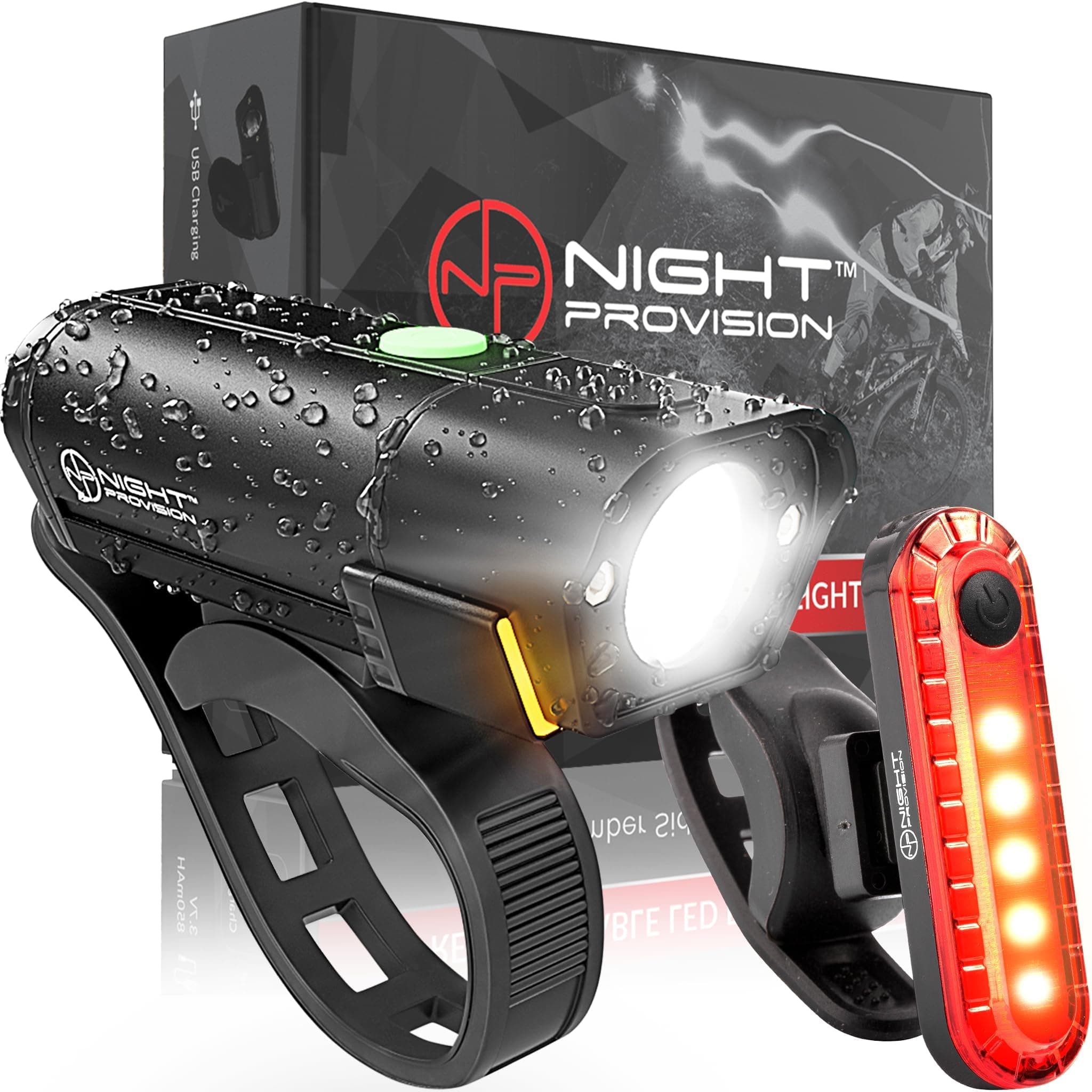 BX-500 Powerful USB-C Bike Lights Front & Back – New 500 Lumens LED - Bicycle Headlight & Taillight Set – USBC Rechargeable – Waterproof - Safety for Night Riding (Optional - Premium Bike Bell)