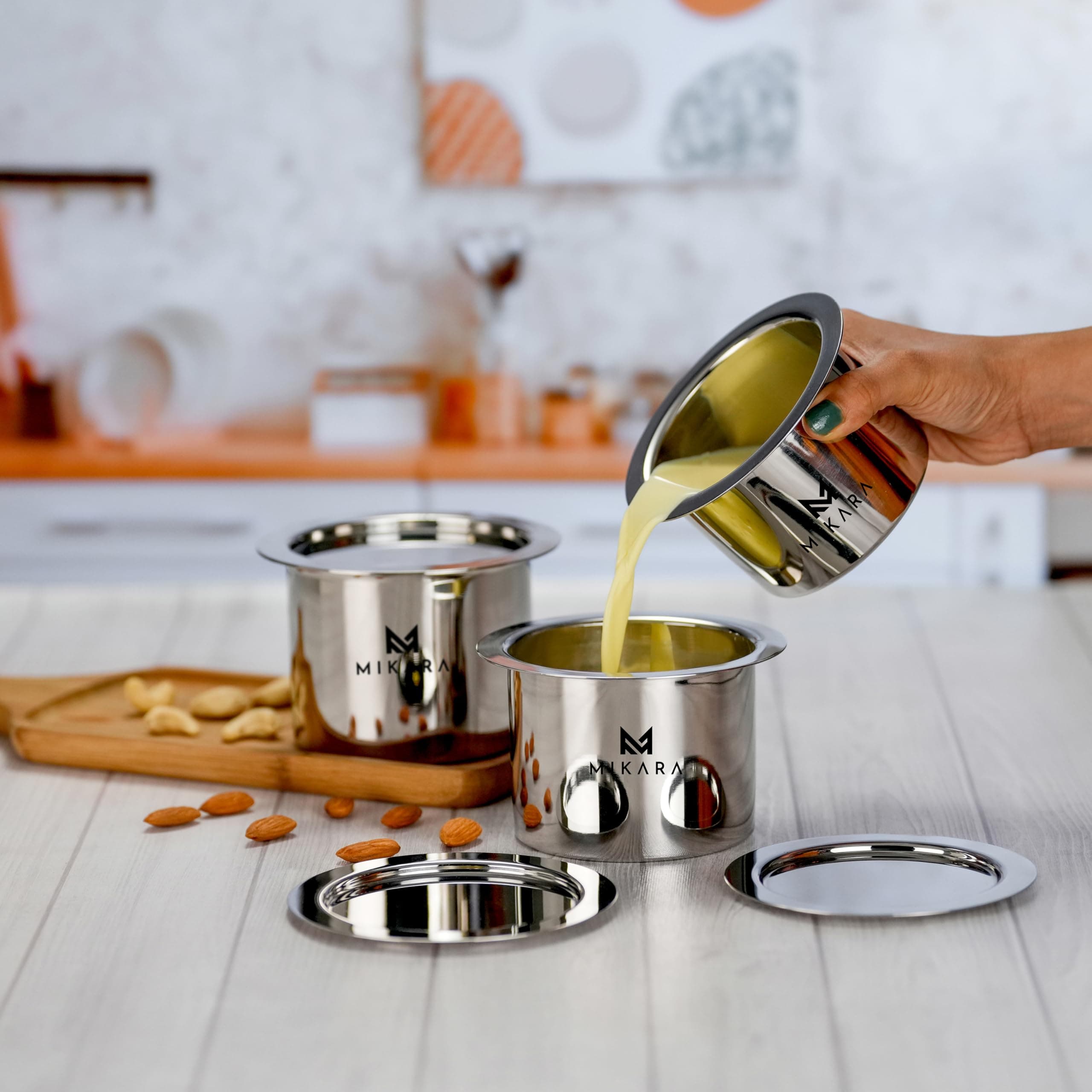 - Induction-Friendly TOPE/Flat Bottom Top Set of 3 (325ml,425ml,525ml (Extra Small Size) XS/Induction-Friendly TOPE