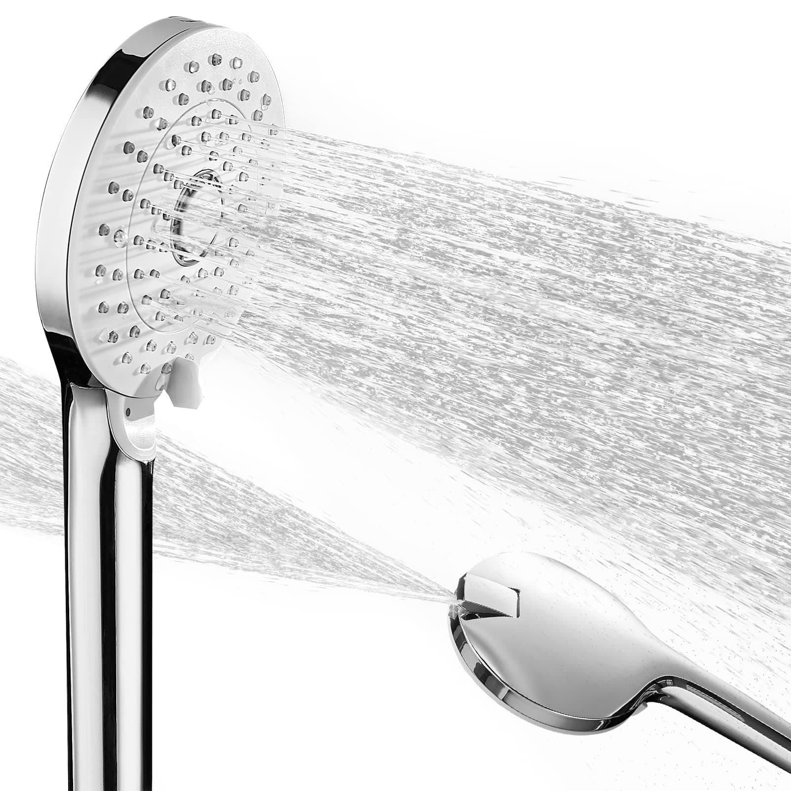 Shower Heads High Pressure with Spray, JOMOO 4 Functions Handheld Shower Head Built-in Power Wash for Adults/Children/Pet Bathing, Home/Bathroom/Toilet Cleaning, Chrome
