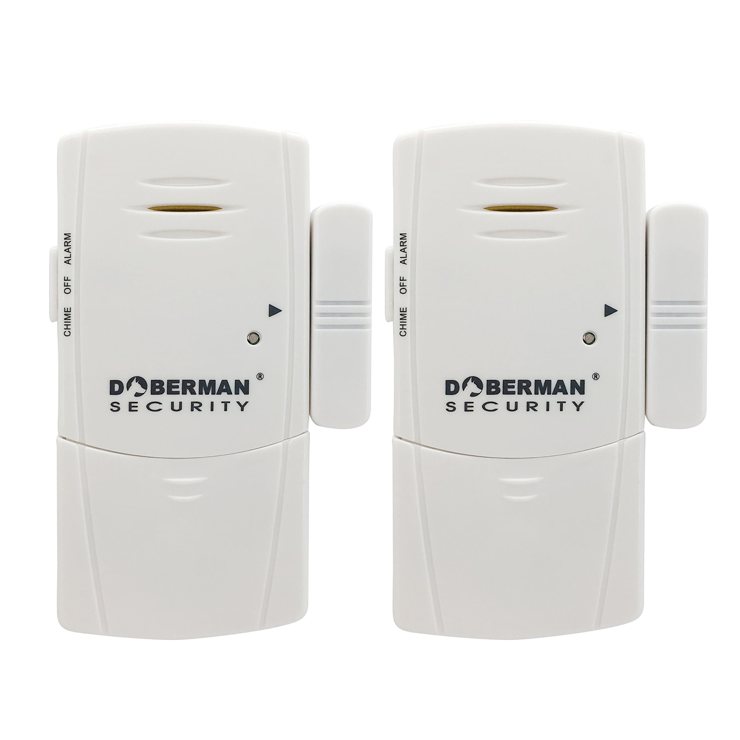 Doberman Security Ultra-Slim Design, Dual Trigger Technology Security Alarm, White (SE-0101CW-2PK),White 2 Pack