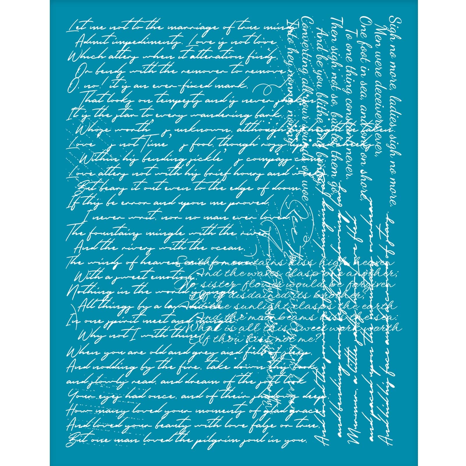 10x12.7cm Script Writting Clay Stencils Small Letter Non-Adhesive Silk Screen Printing Stencil Poetry Reusable Clay Mesh Stencils Transfer Stencil for Polymer Clay Jewelry Earring Making