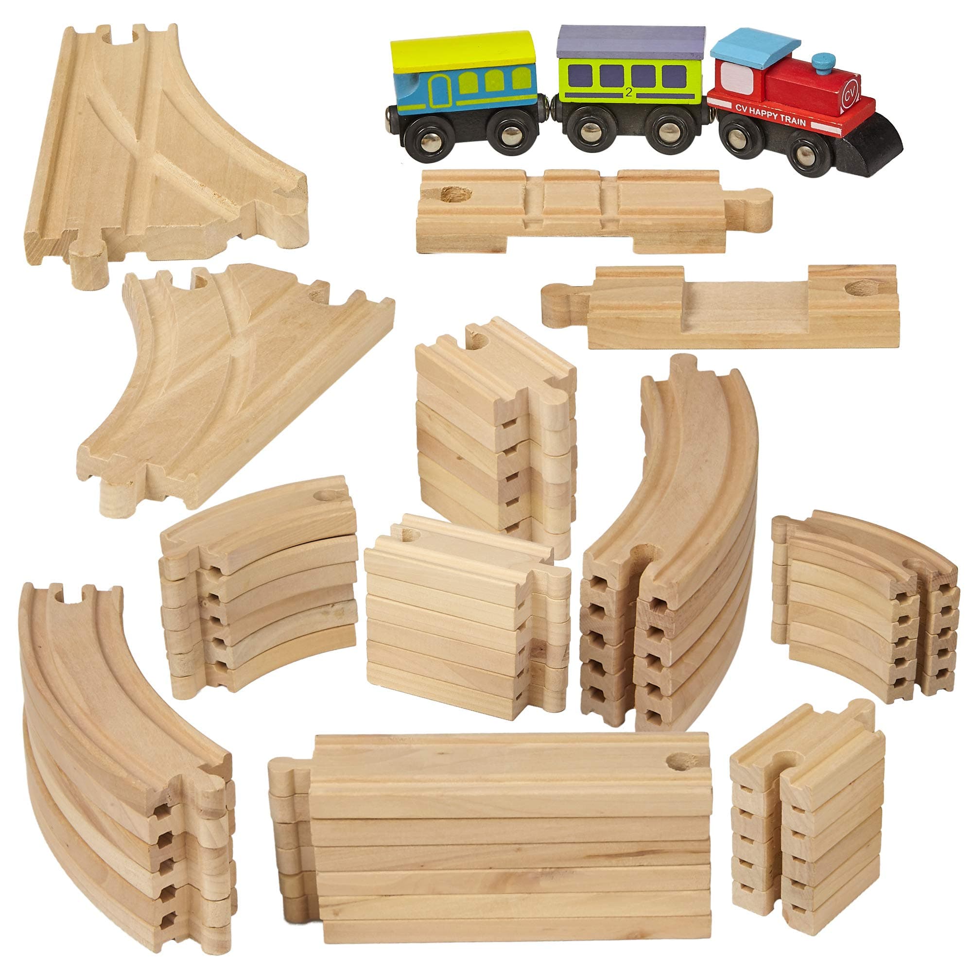 Wooden Train Tracks (55 Pc)