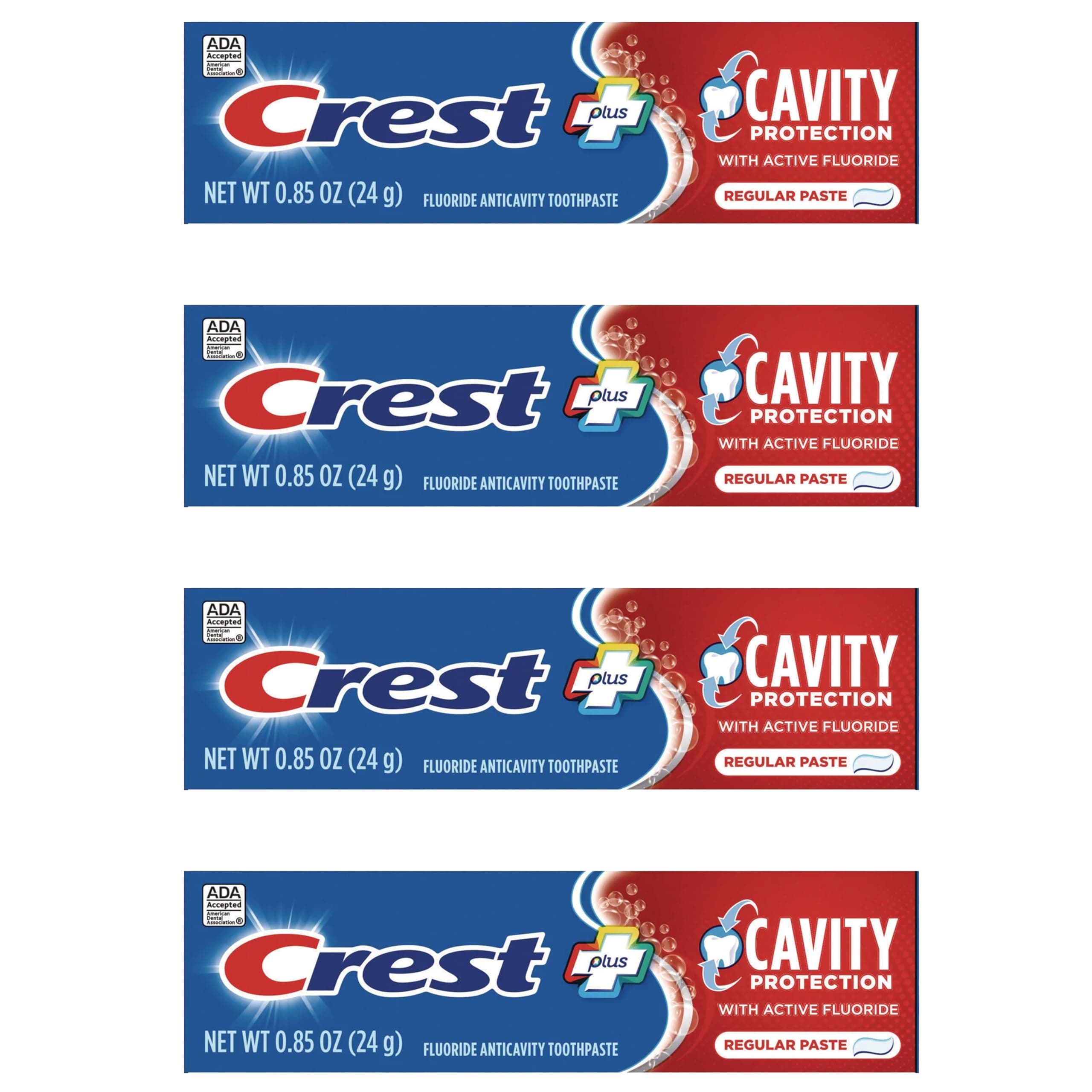 Cavity Protection Regular Toothpaste, Travel Size .85 oz. (24g) - Pack of 4