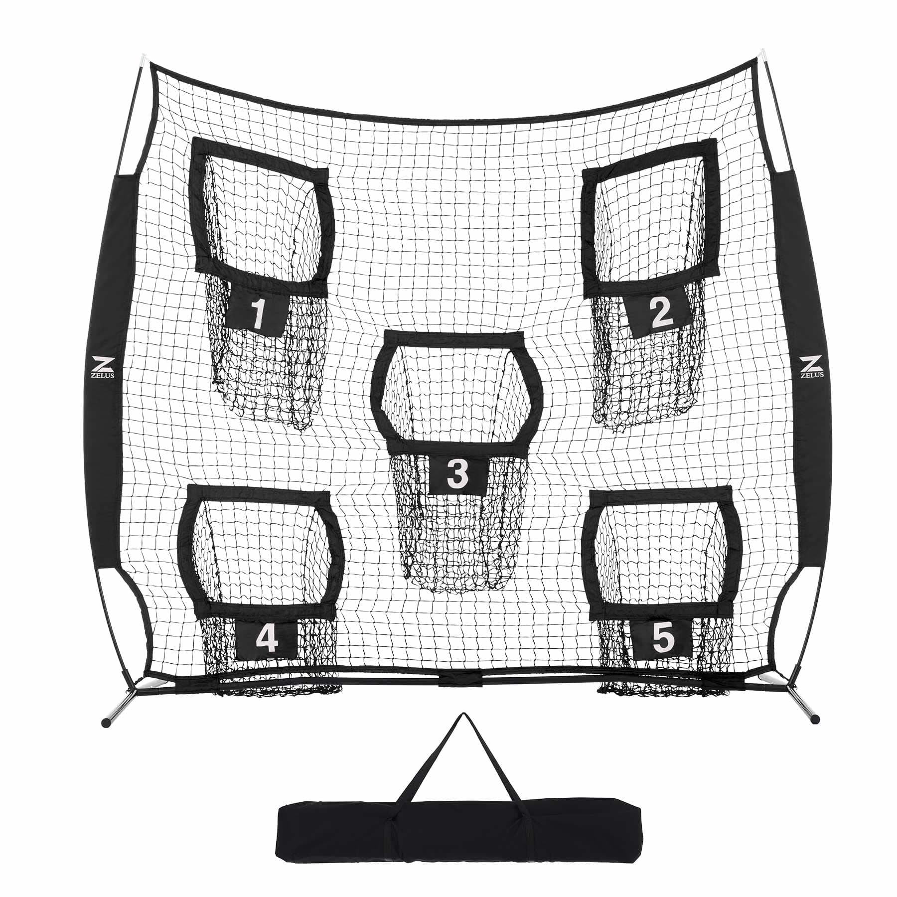 7 x 7ft Football Trainer Throwing Net | Training Target Practice with 5 Targets | Great for Quarterback | Includes Carry Bag