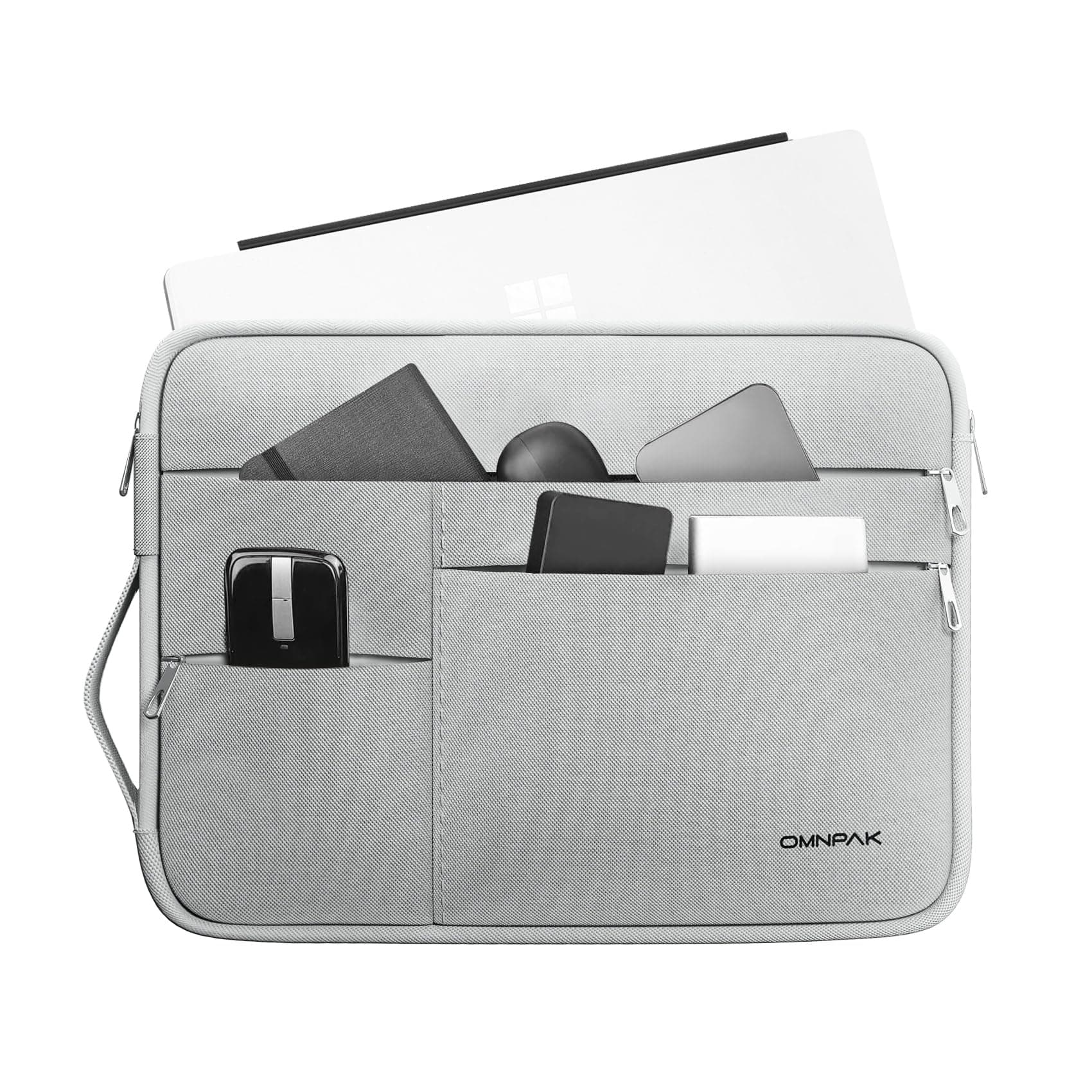 Omnpak Surface Pro 11 Case,13 inch Laptop Sleeve for Surface Pro 12/11/10/9/8/X/7/6/5/4/3 with Multi-Pocket and Side Handle Strap,Water-Resistant Laptop Carrying Bag