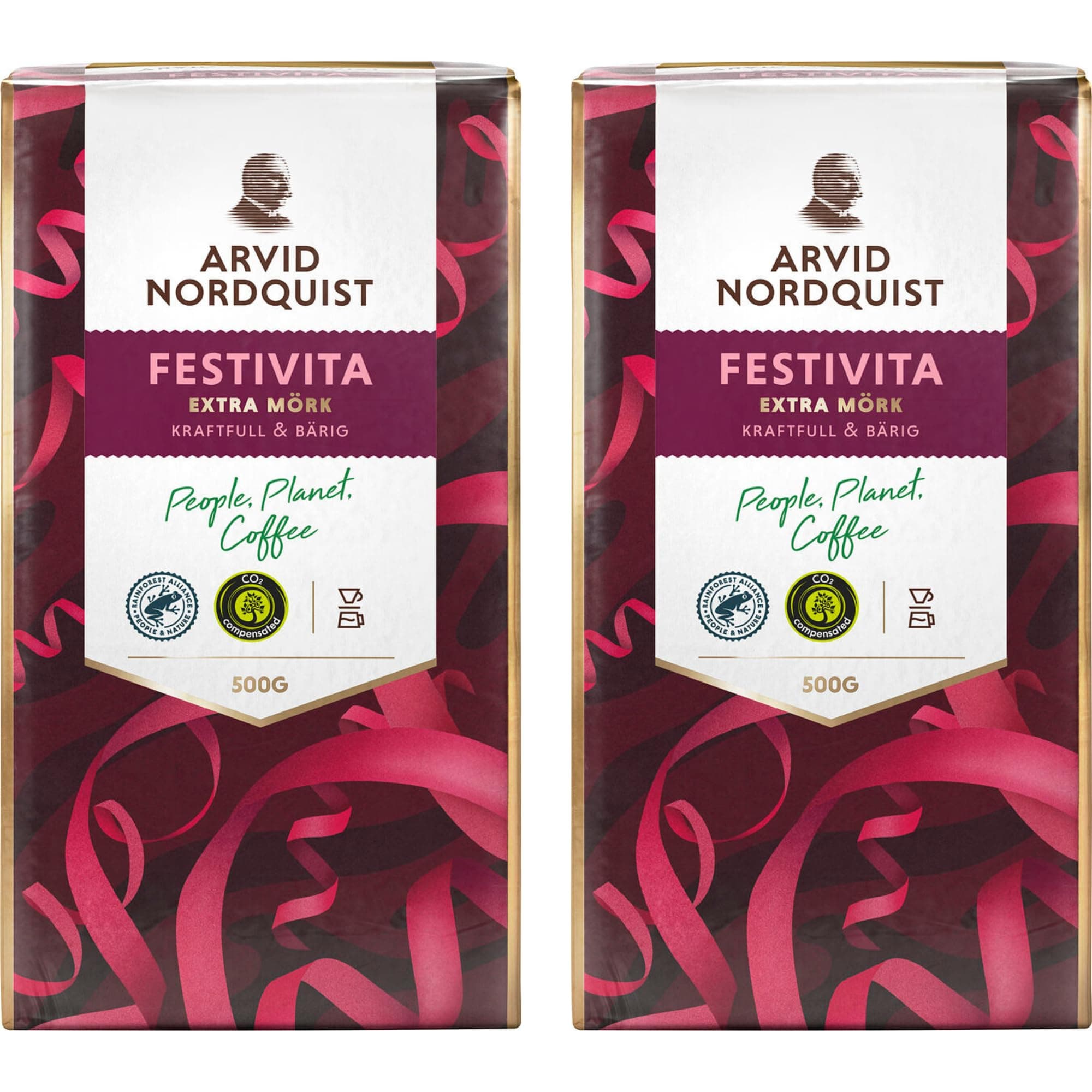 Arvid Nordquist Classic Coffee Extra Dark Roast 2 Packs 17.6oz/500g