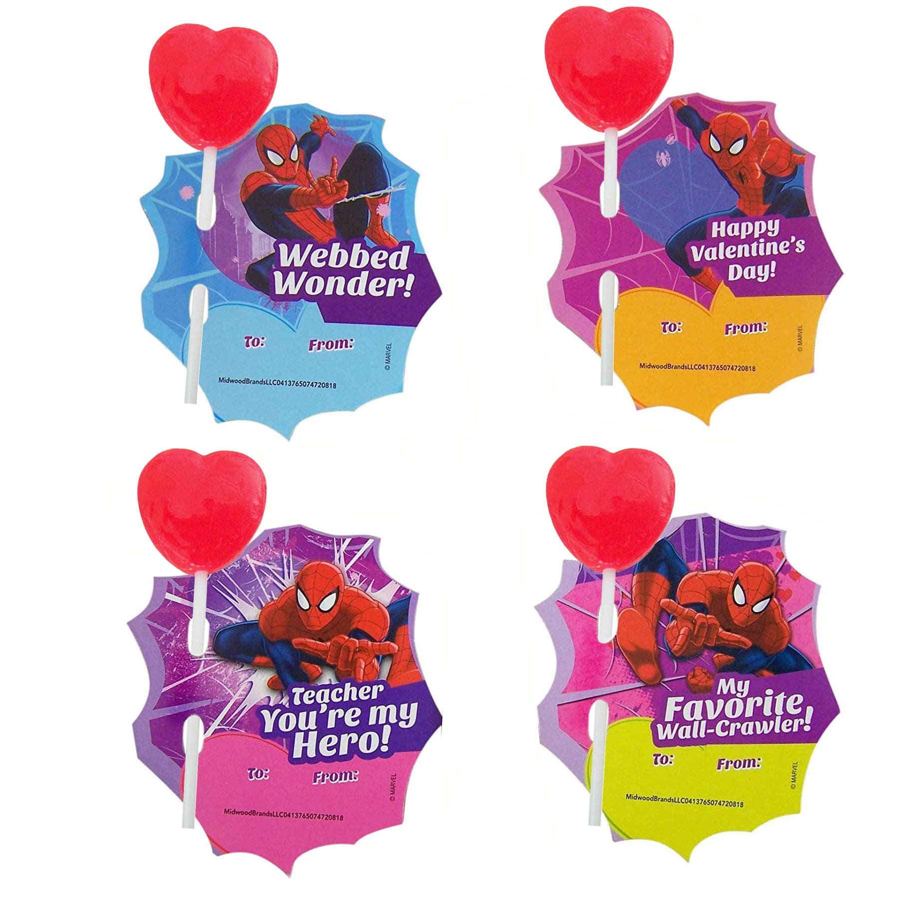 Spiderman Valentine's Day Candy Card Exchange Kit, 28 Count