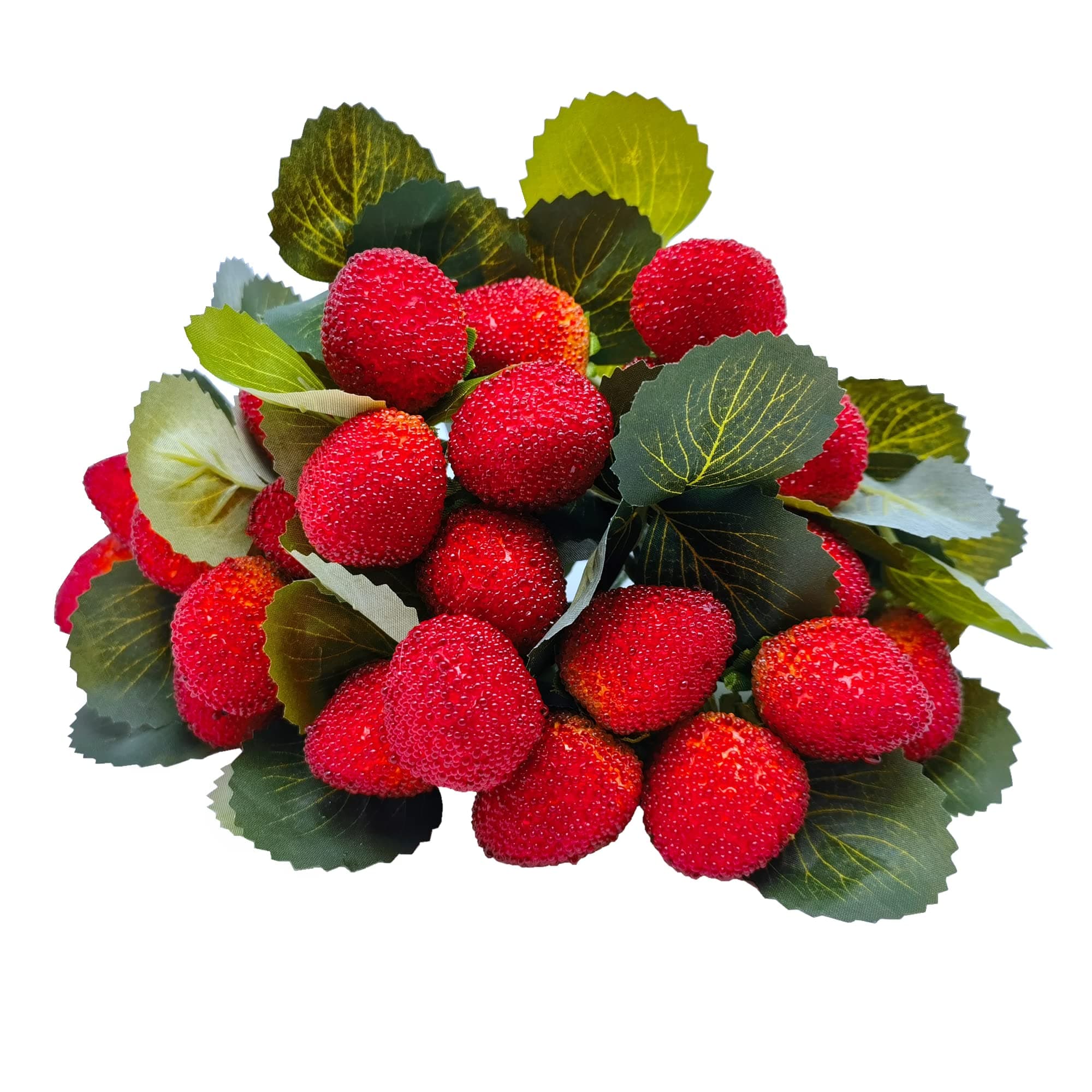 M2cbridge 4PCS Artificial Raspberry Red Berry Strawberry Faux Fruit BlackBerry Props Table Decoration (Red Strawberry)