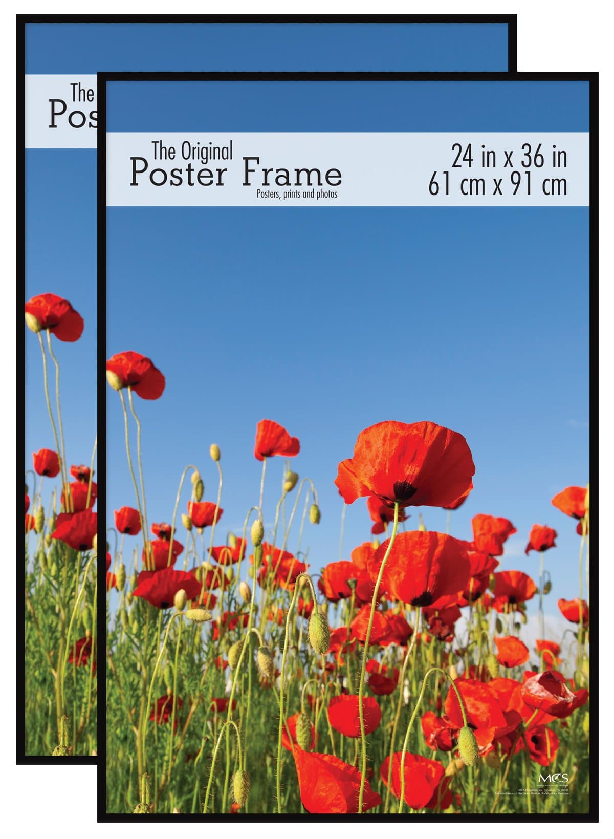 MCS Original Poster Frame, 24 x 36 Inch, Black, Set of 2 (65594)