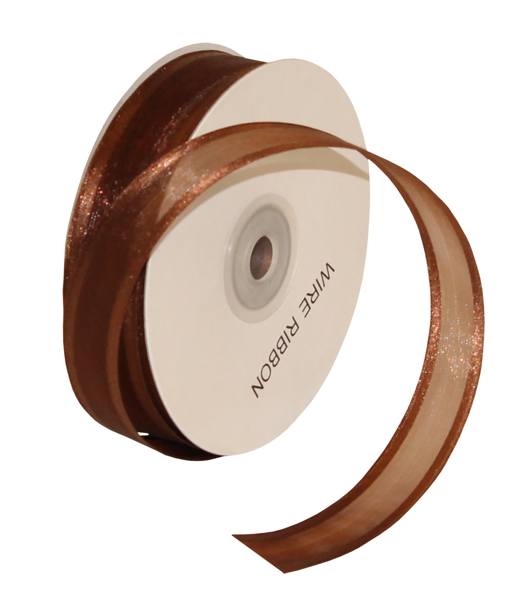 Premier Packaging Satin Edge Ribbon with Wire, 7/8-Inch by 25-Yard, Copper