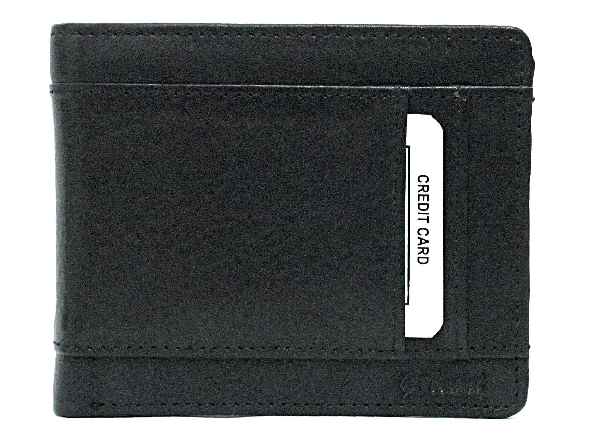 G'leani Genuine Leather Black Bifold Men's Wallet