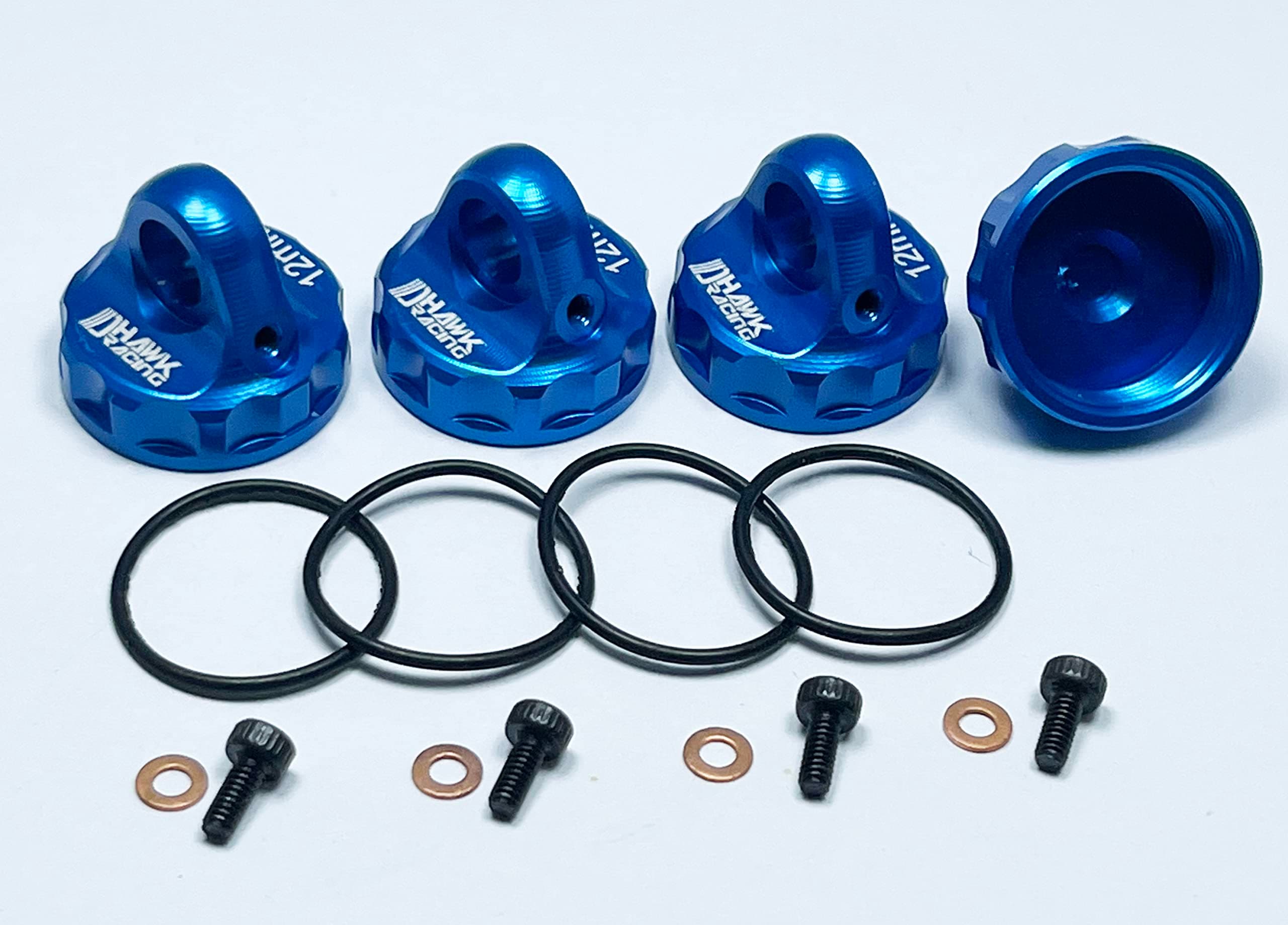 CNC Alloy Shock Caps (4) Blue For Team Associated RC10 B6 B6D B5 B5M SC5M T5M