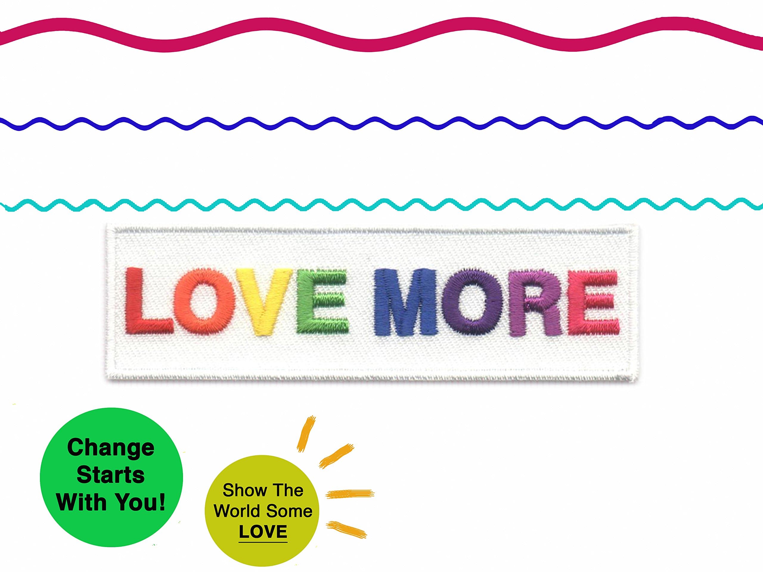 Lovemore Patch by Love You Studio | Embroidered, Iron On, for Jeans, for Jackets + Spread The Love + Rainbow, ONE