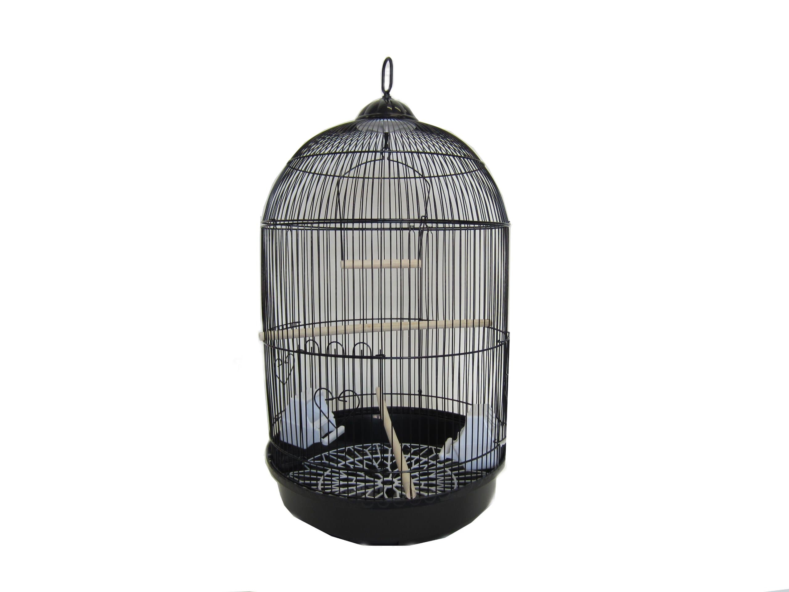 YML A1564 Bar Spacing Round Bird Cage, Black, Small