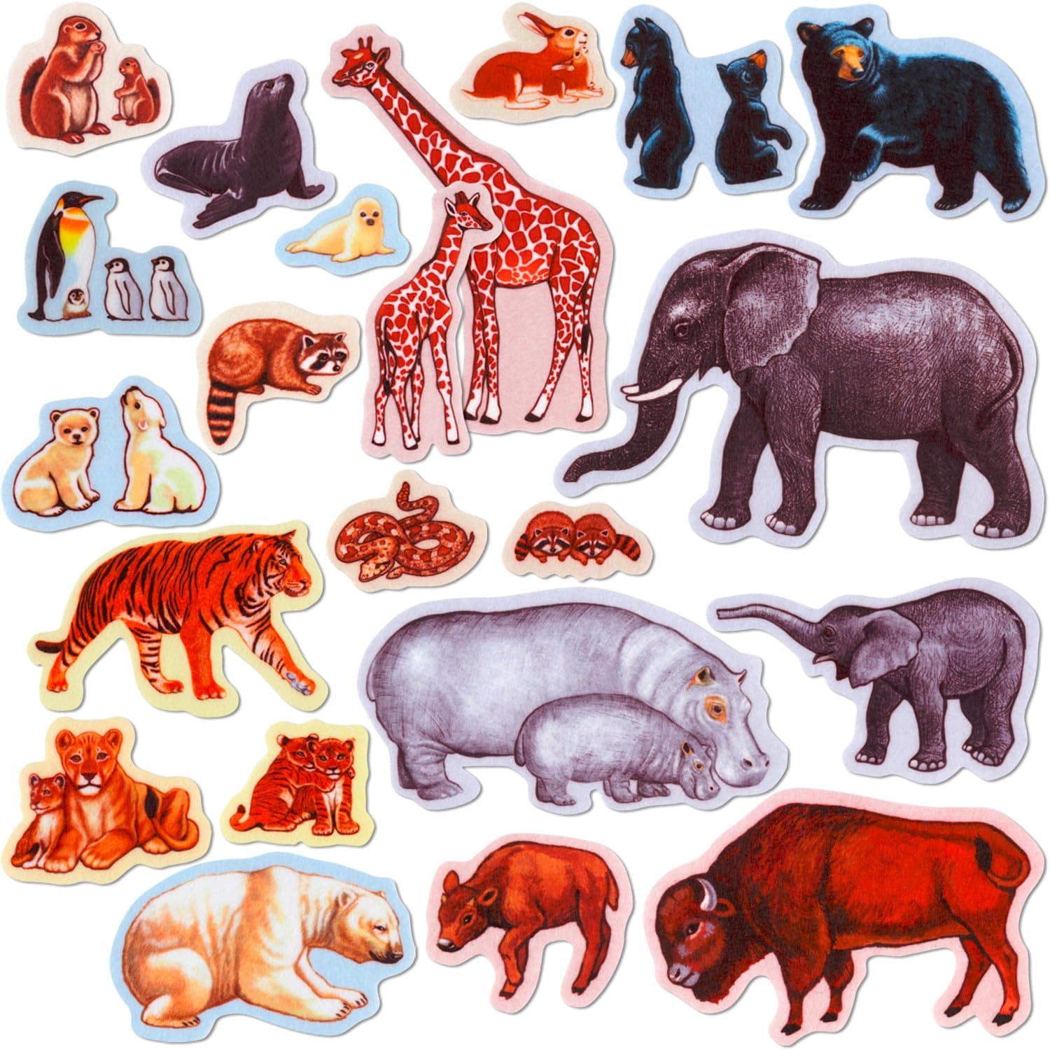 Little Folk Visuals Wild Animals Precut Felt Pieces, 22 Pieces Set